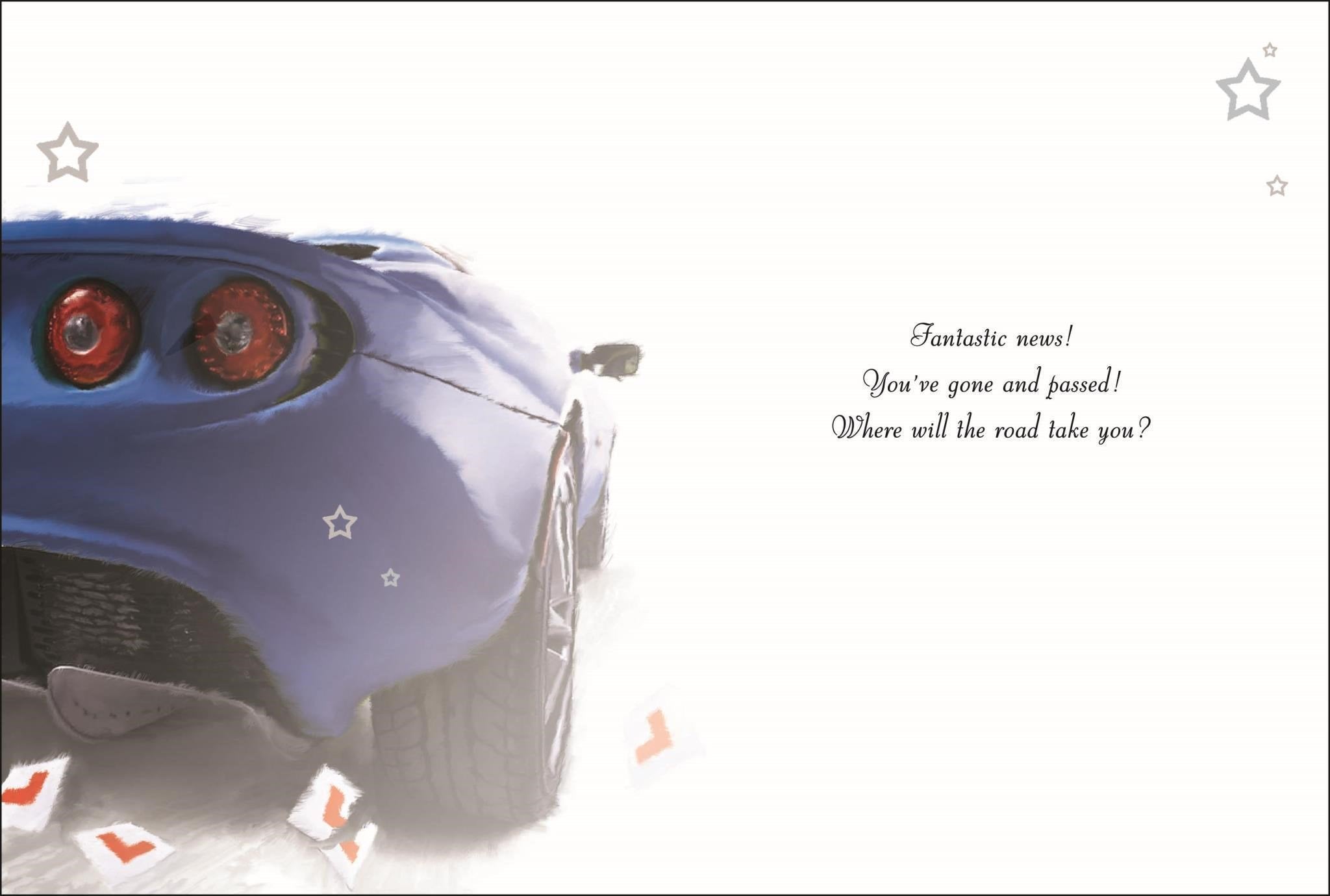 Inside of Passed Your Test Car Greetings Card