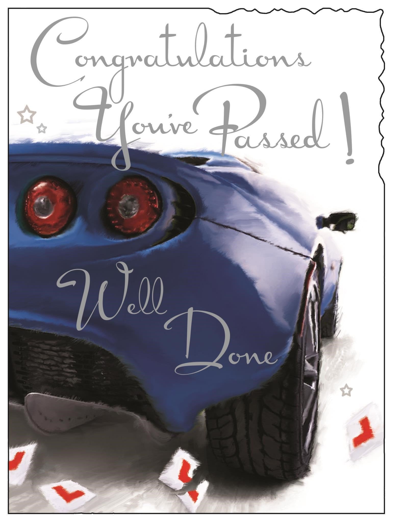 Front of Passed Your Test Car Greetings Card