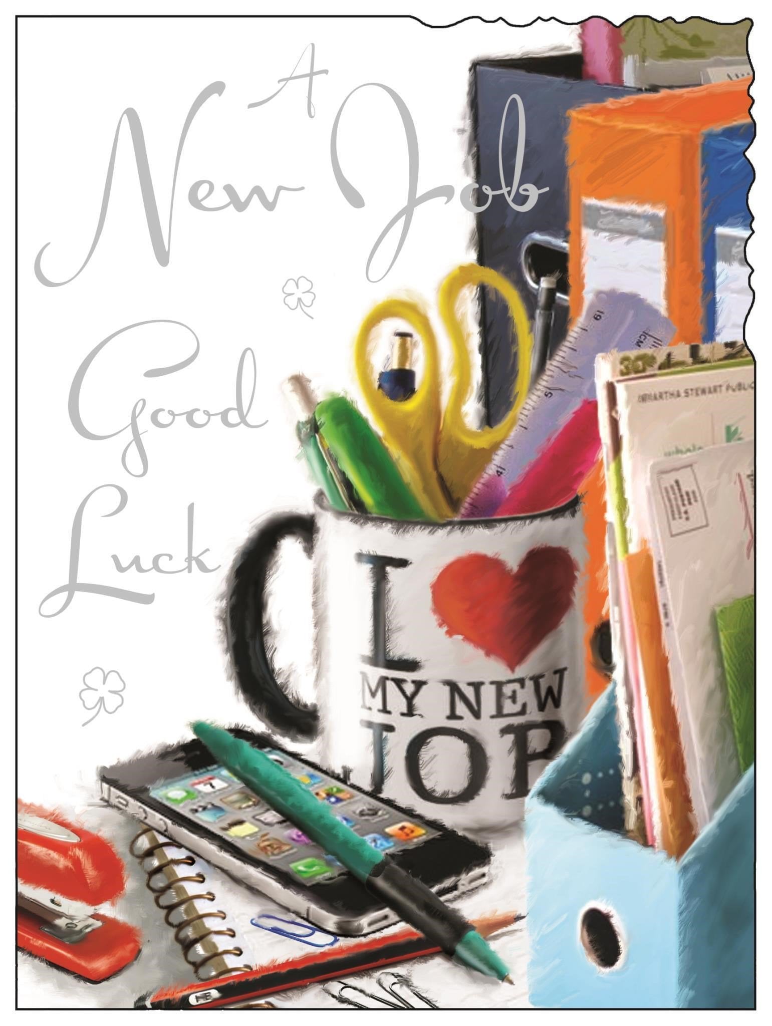 Front of New Job Good Luck Greetings Card