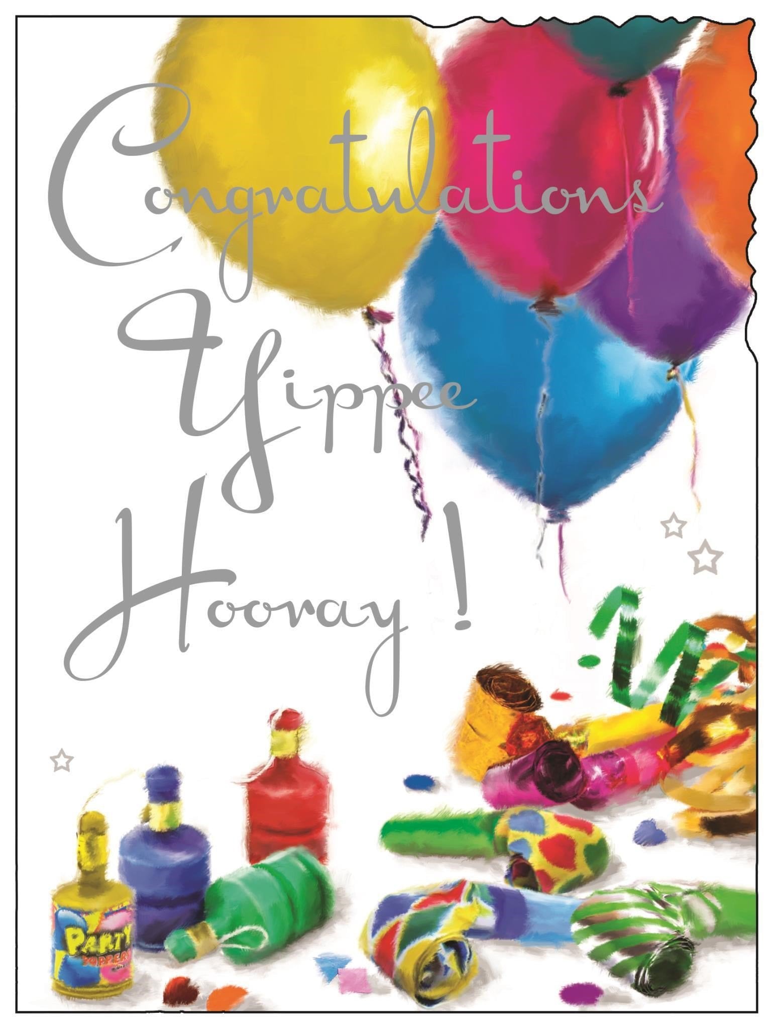 Front of Congratulations Yippee Balloons Greetings Card