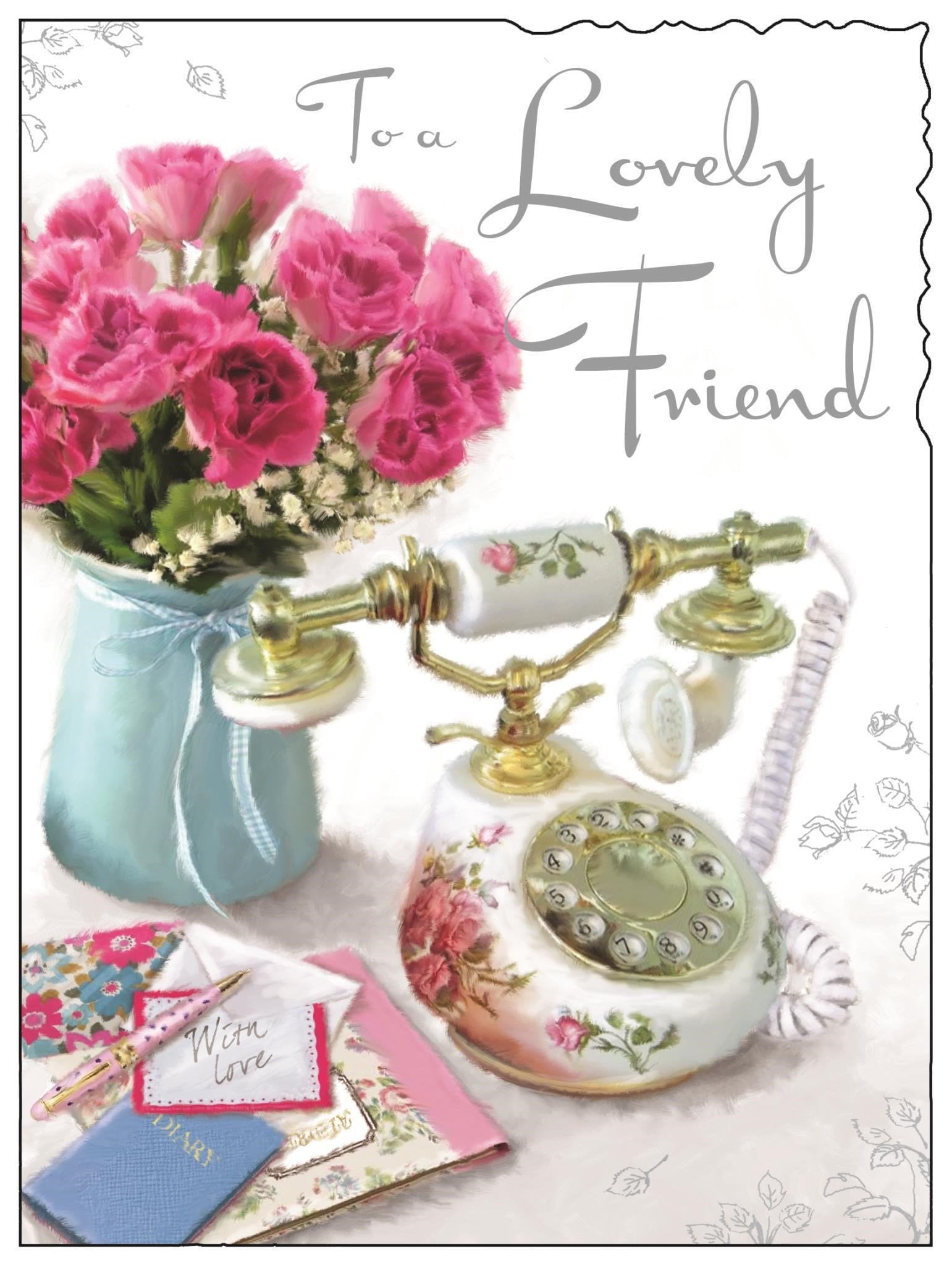 Front of Friend Birthday Telephone Greetings Card