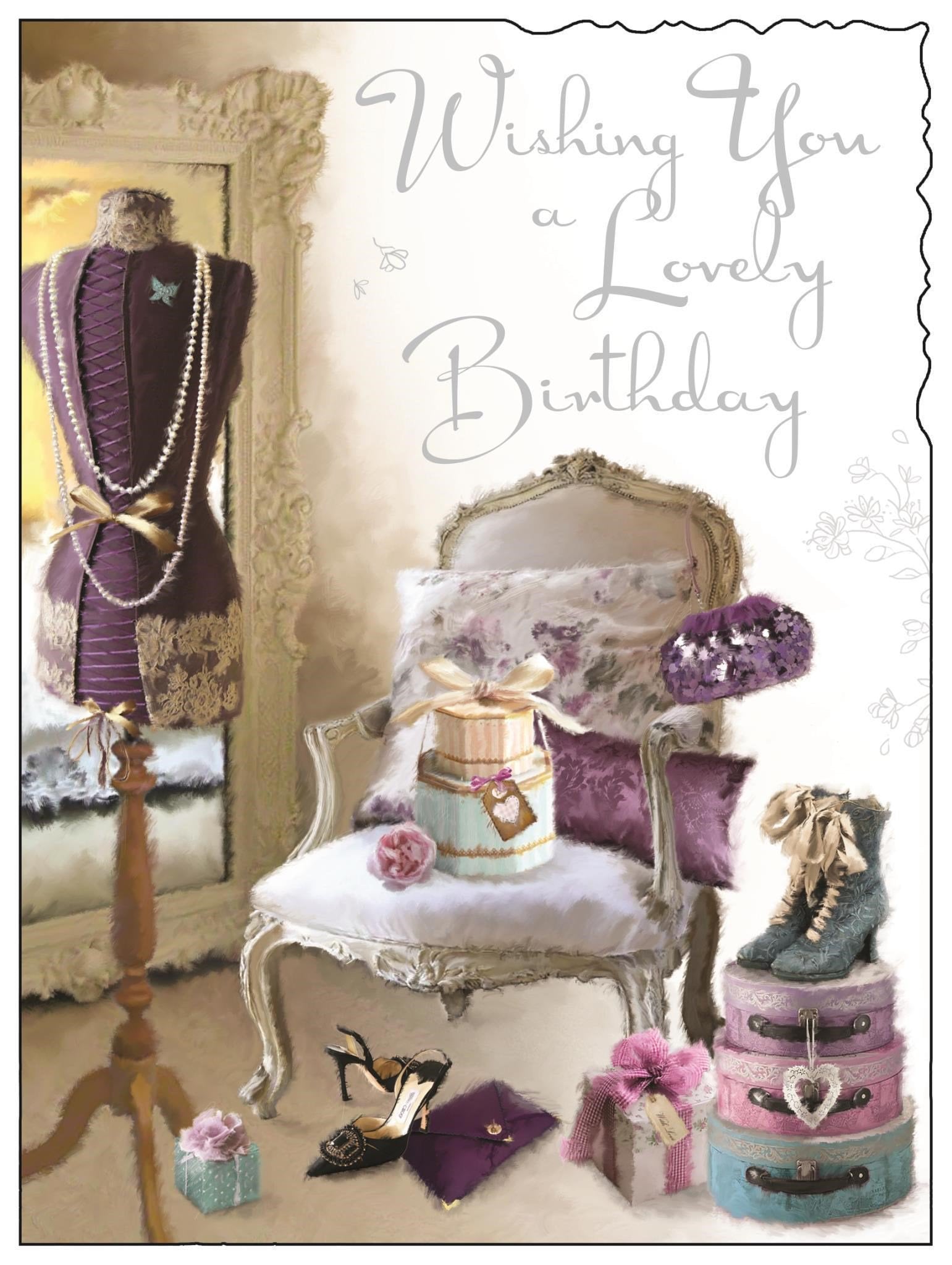 Front of Open Birthday Mannequin Greetings Card