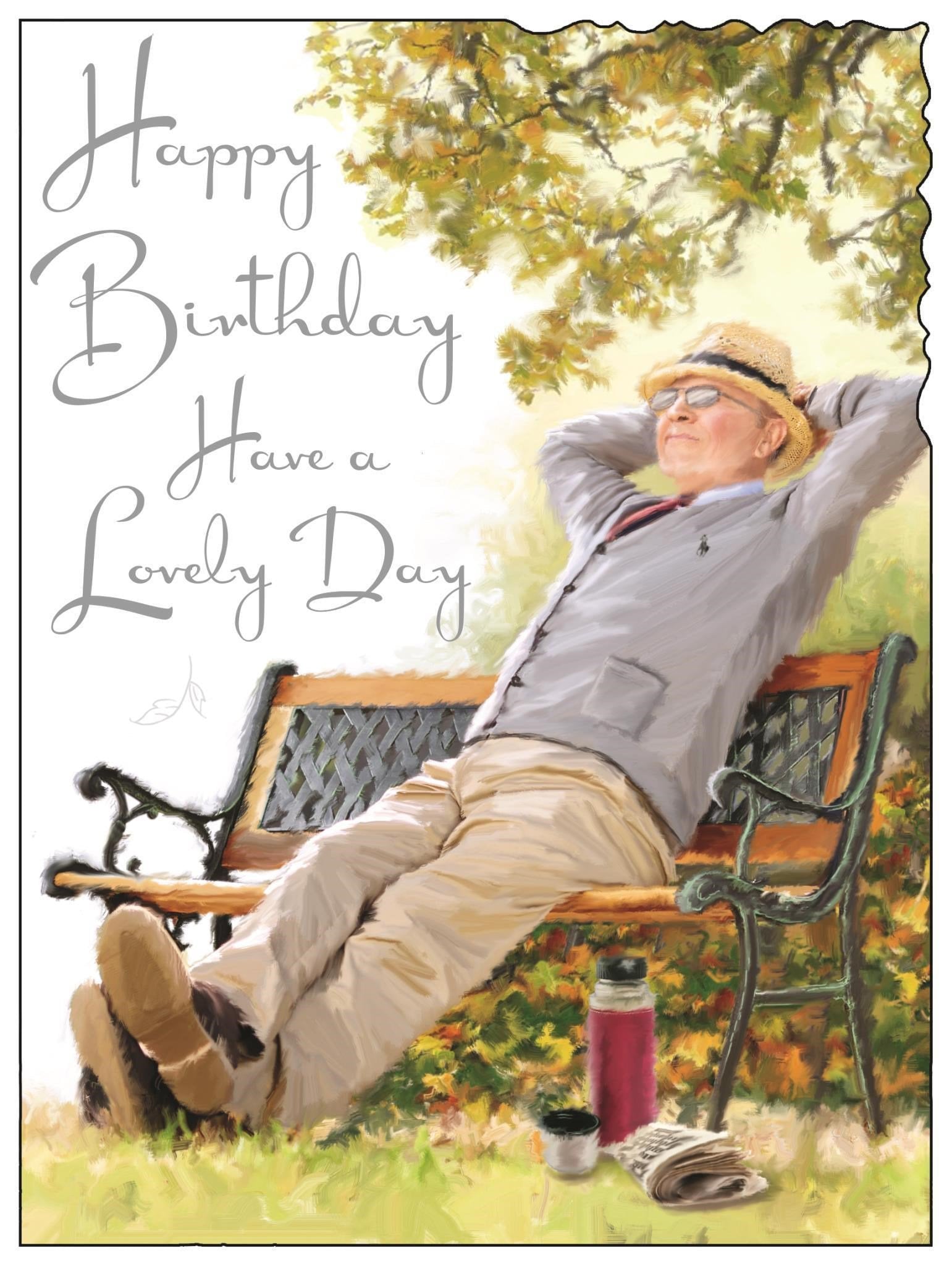 Front of Open Birthday Park Bench Greetings Card