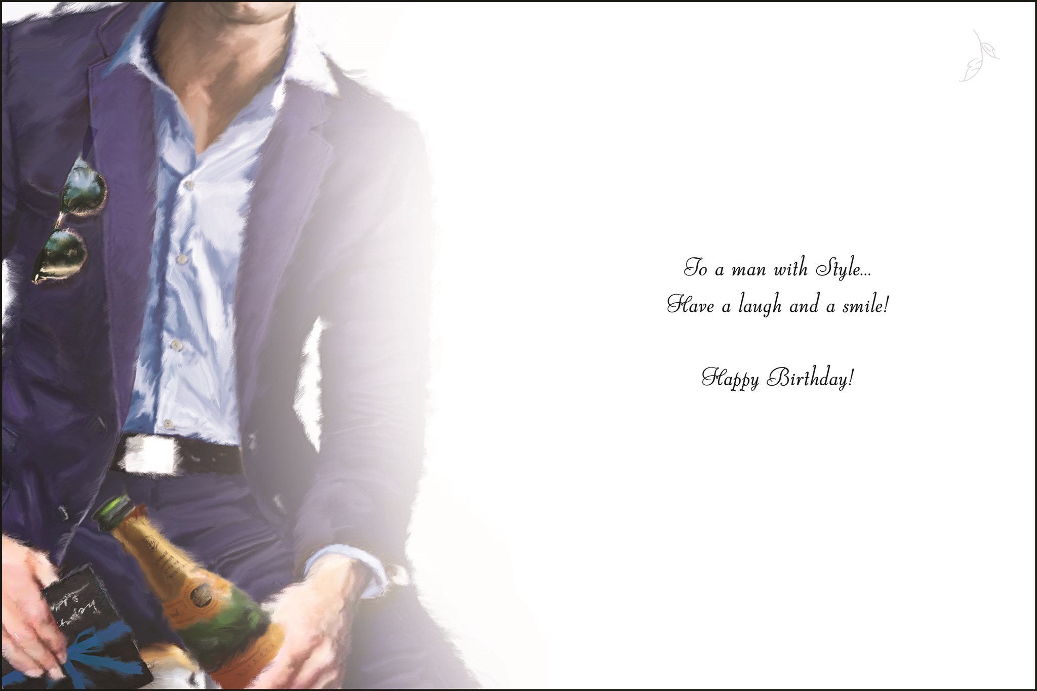 Inside of Open Birthday Man Sat on Car Greetings Card
