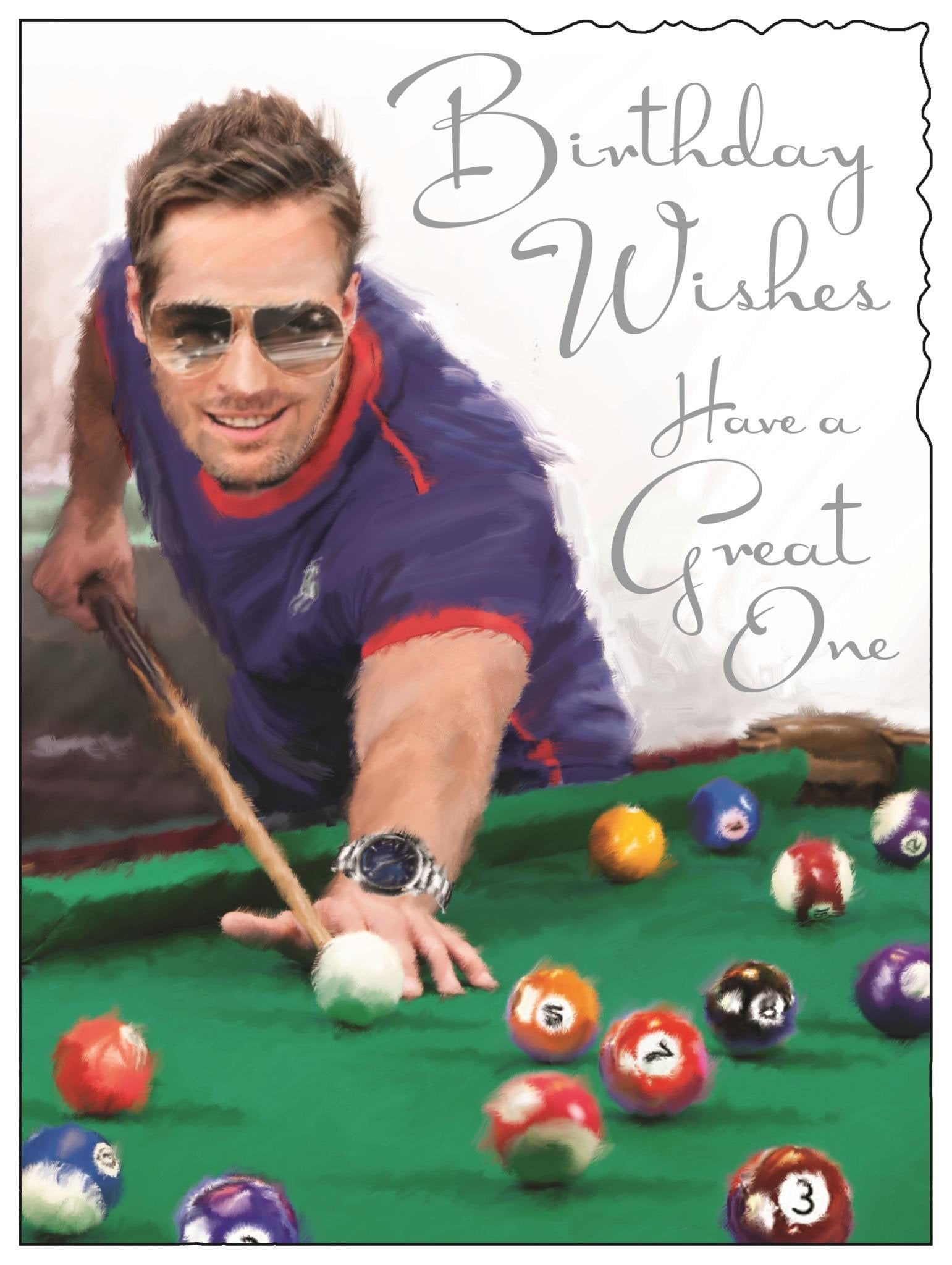 Front of Open Birthday Pool Greetings Card