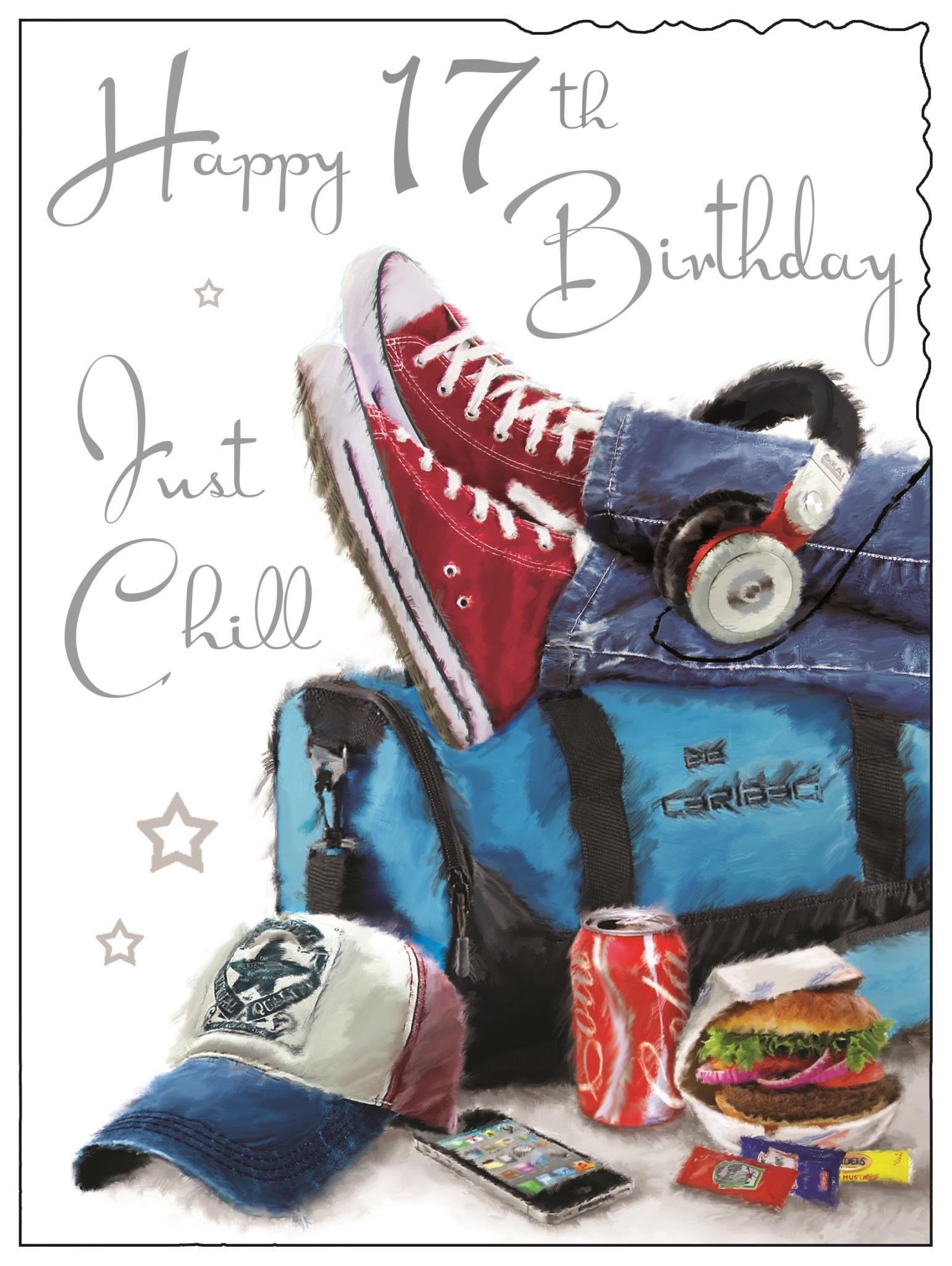 Front of 17th Birthday Chillin Greetings Card