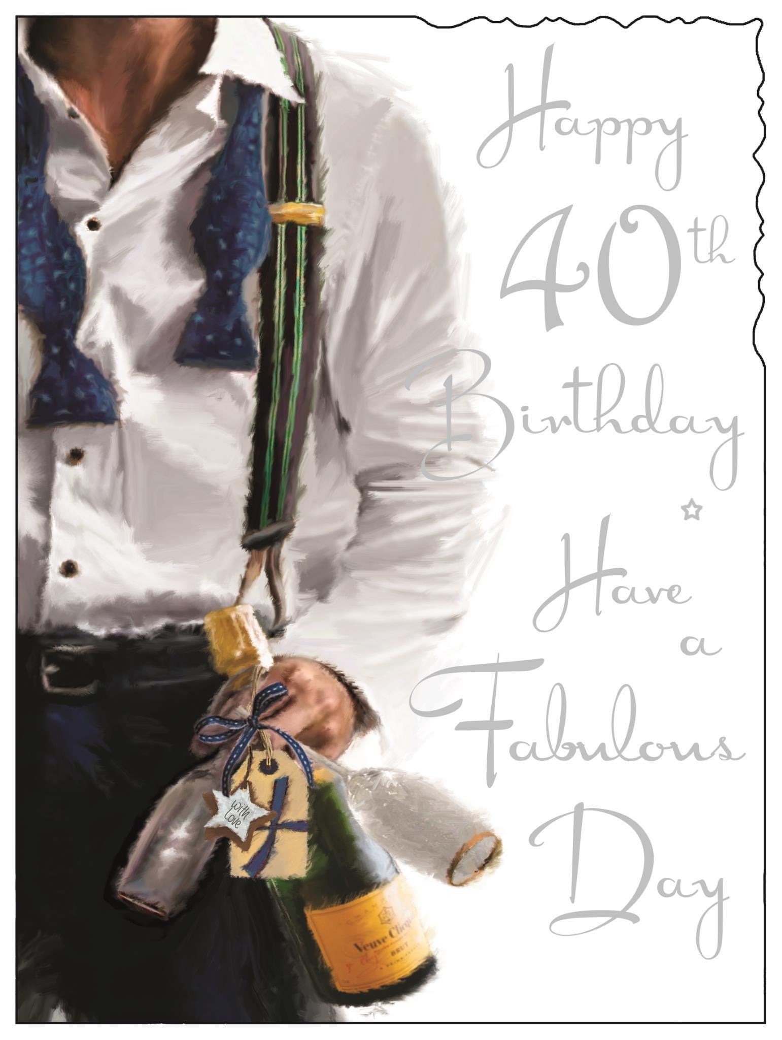 Front of 40th Birthday Drinks Day Greetings Card