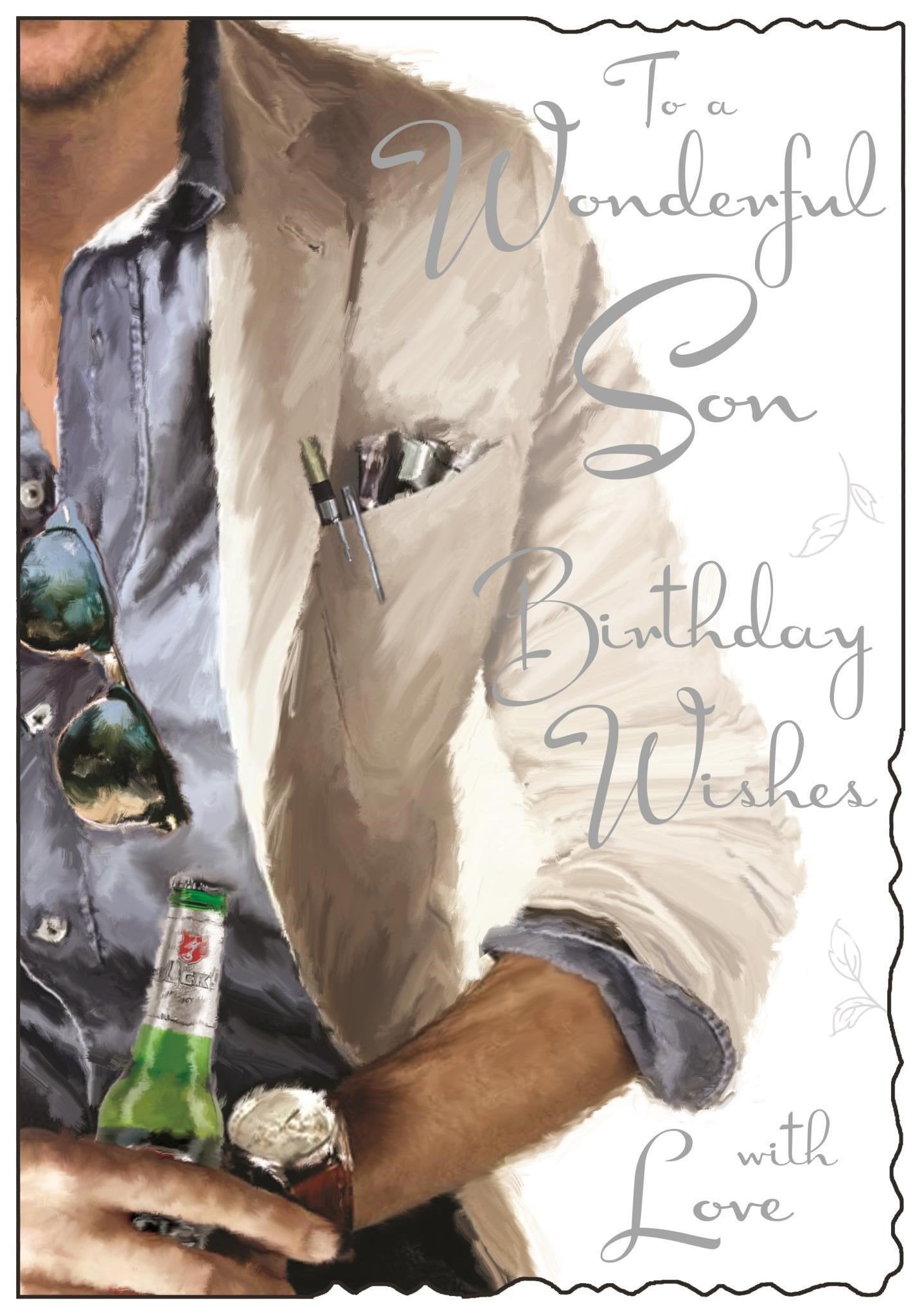 Front of Son Birthday Jacket Greetings Card