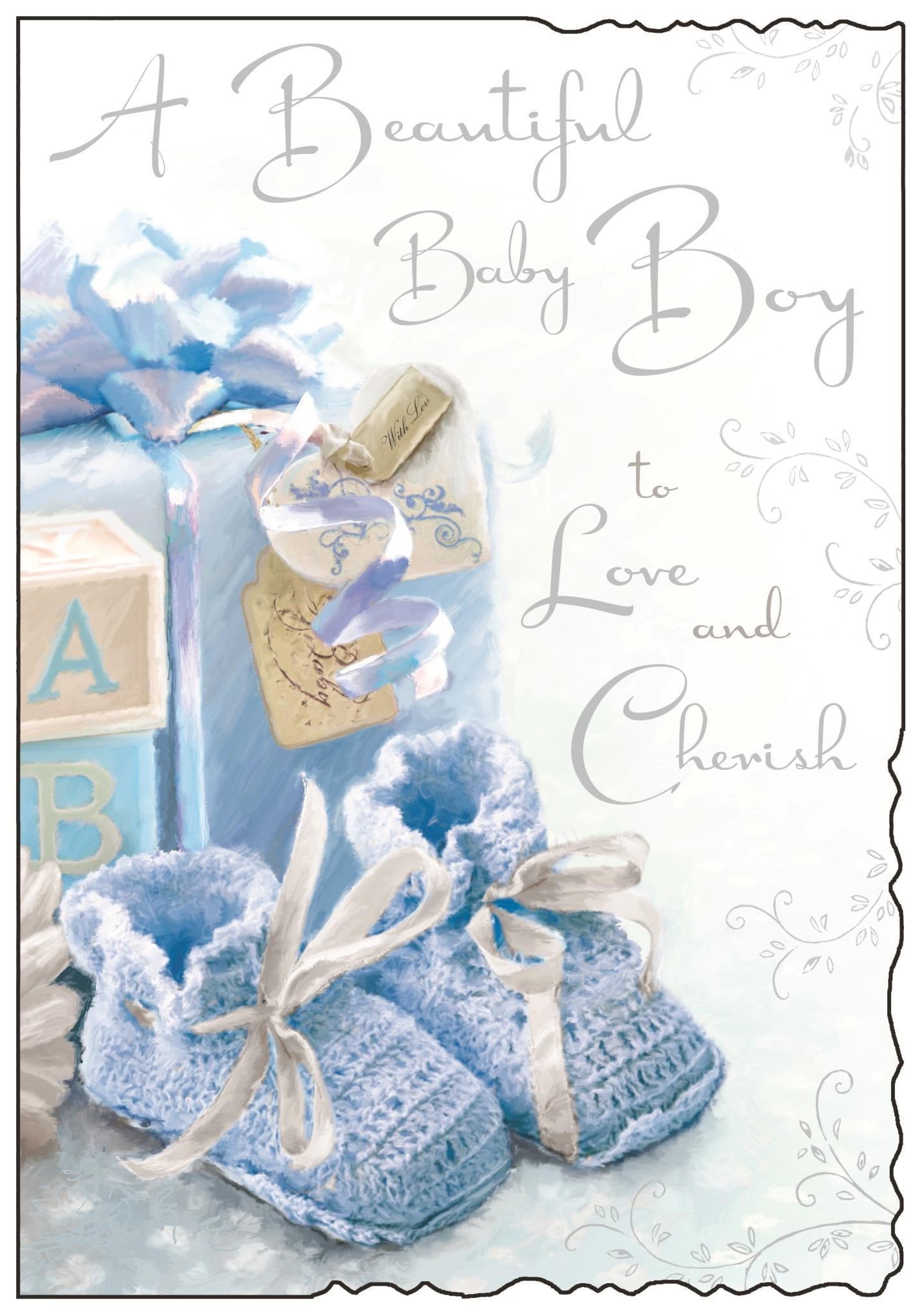Front of New Baby Boy Abc Greetings Card