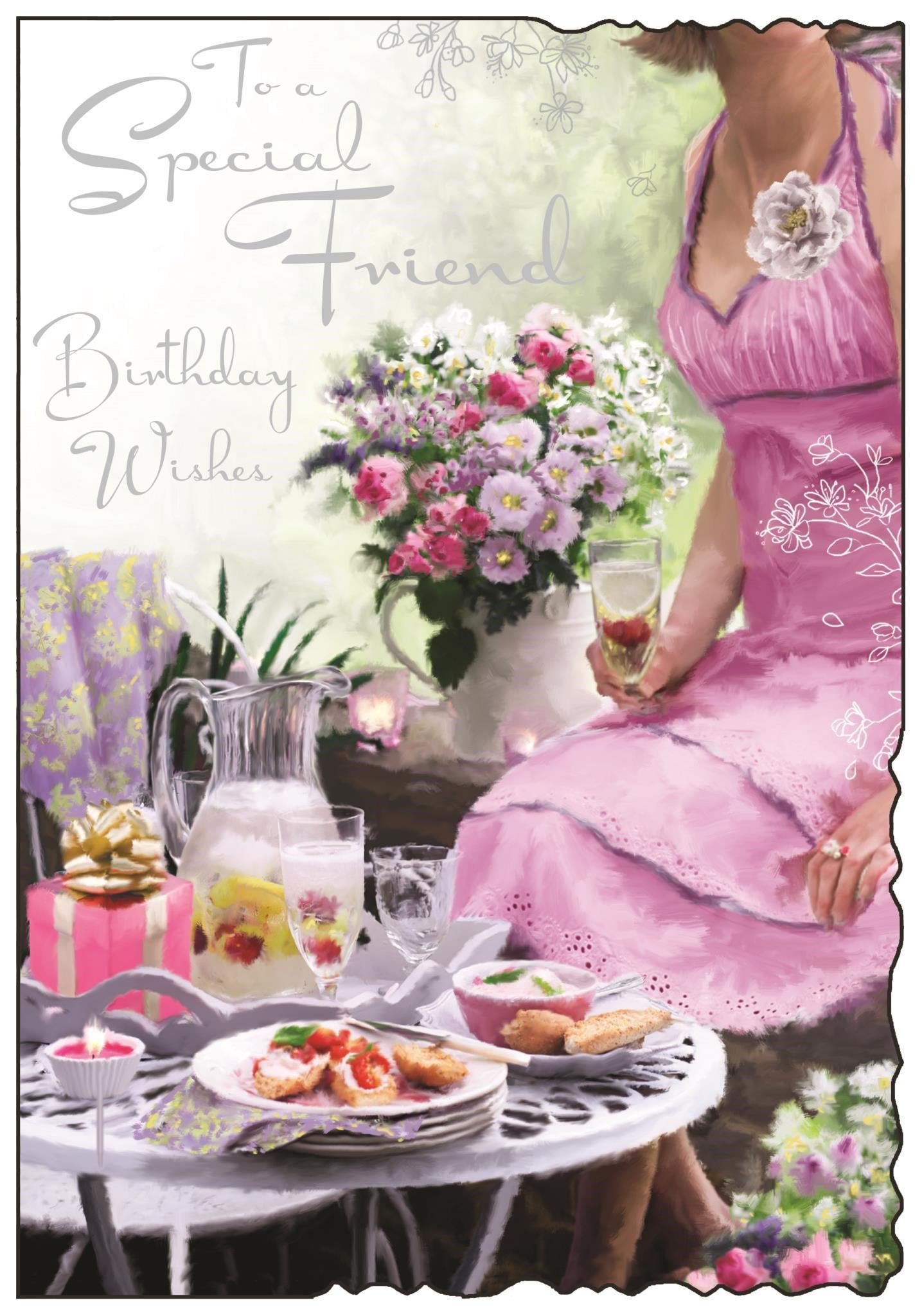 Front of Special Friend Birthday Patio Greetings Card