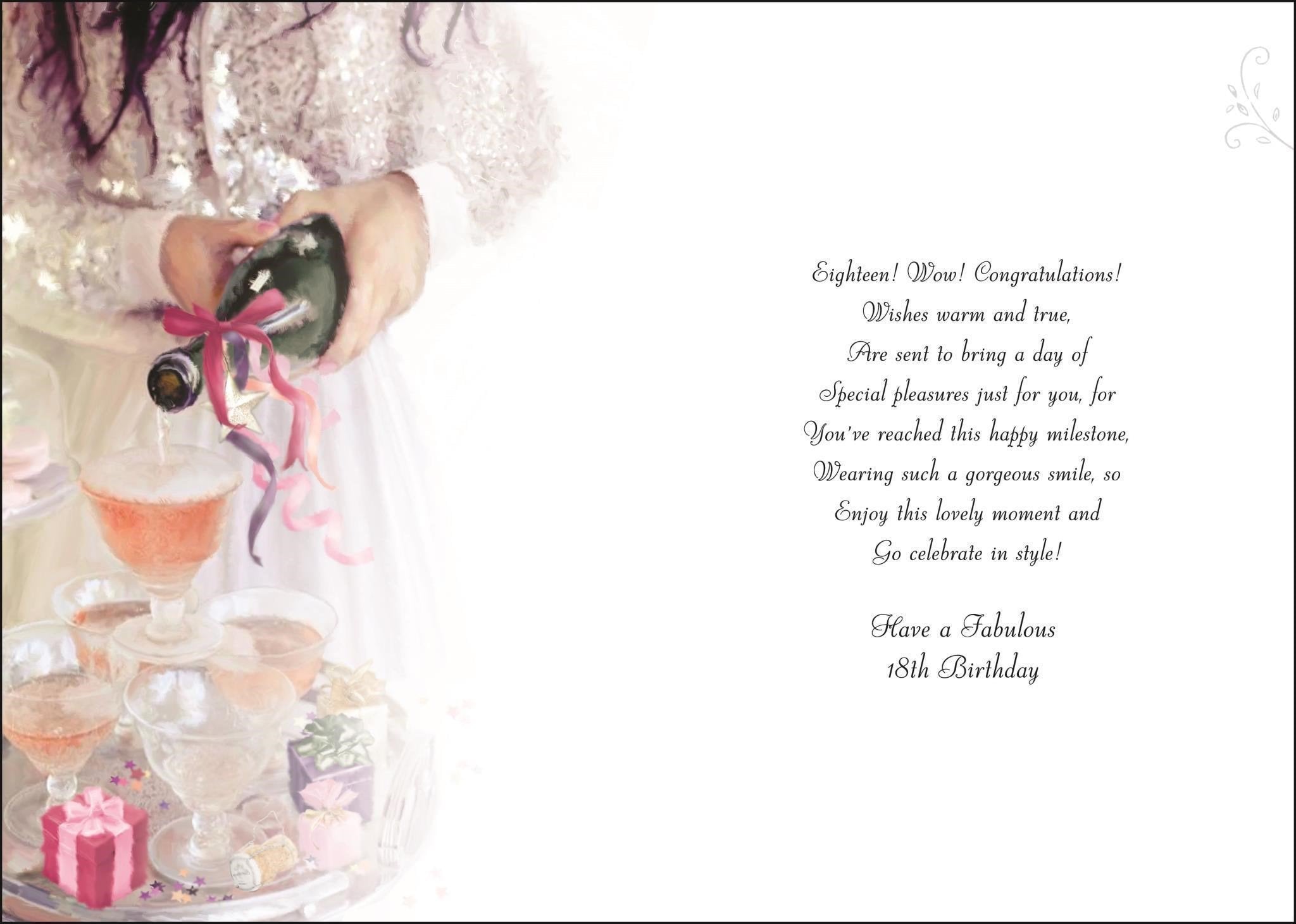 Inside of 18th Birthday Wishes Bottle Greetings Card