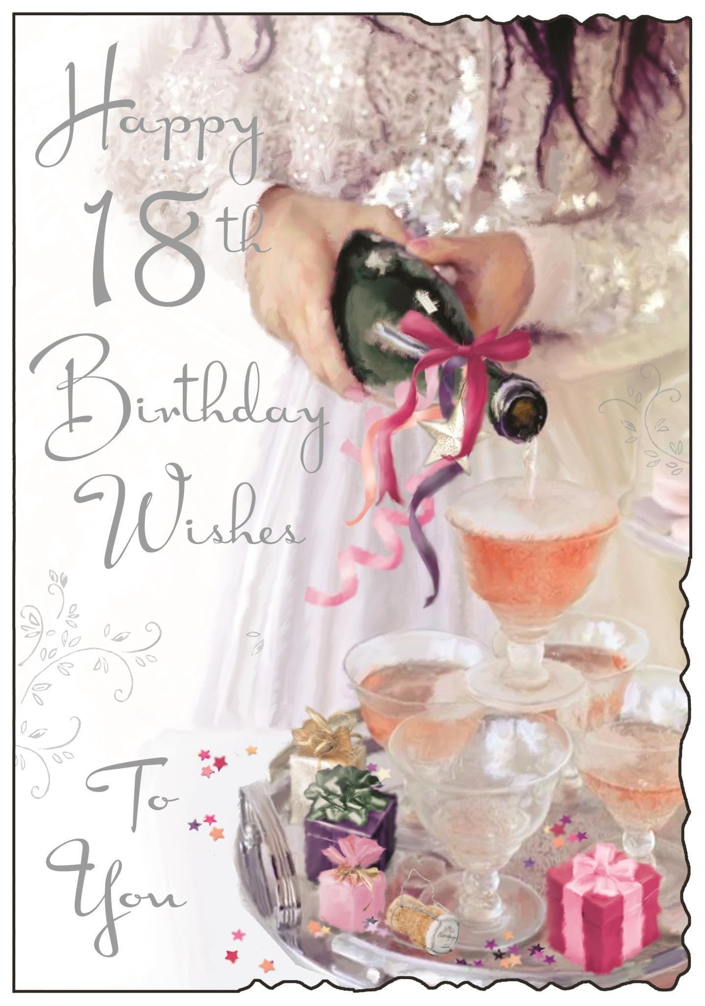 Front of 18th Birthday Wishes Bottle Greetings Card