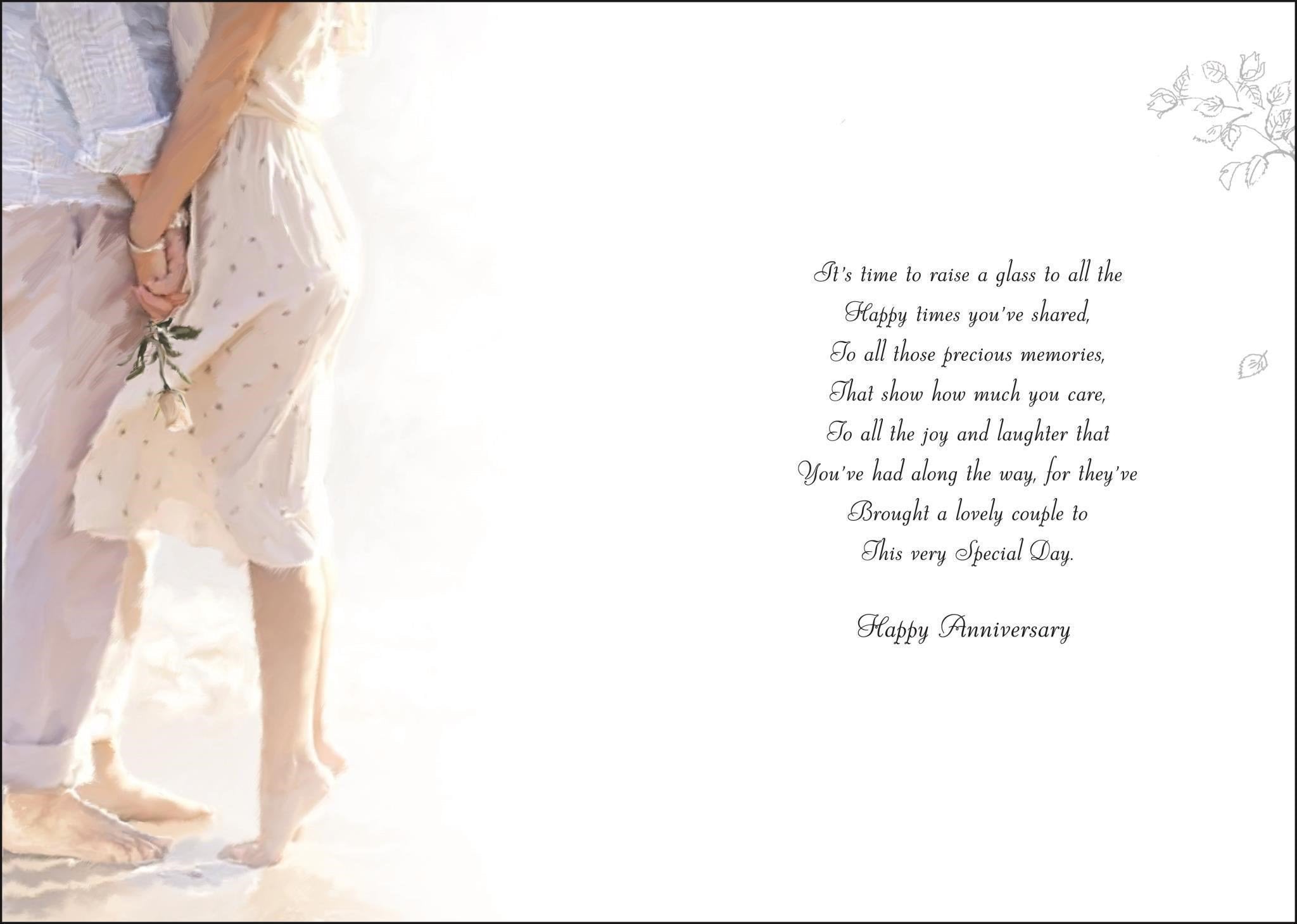 Inside of Anniversary Open Beach Greetings Card