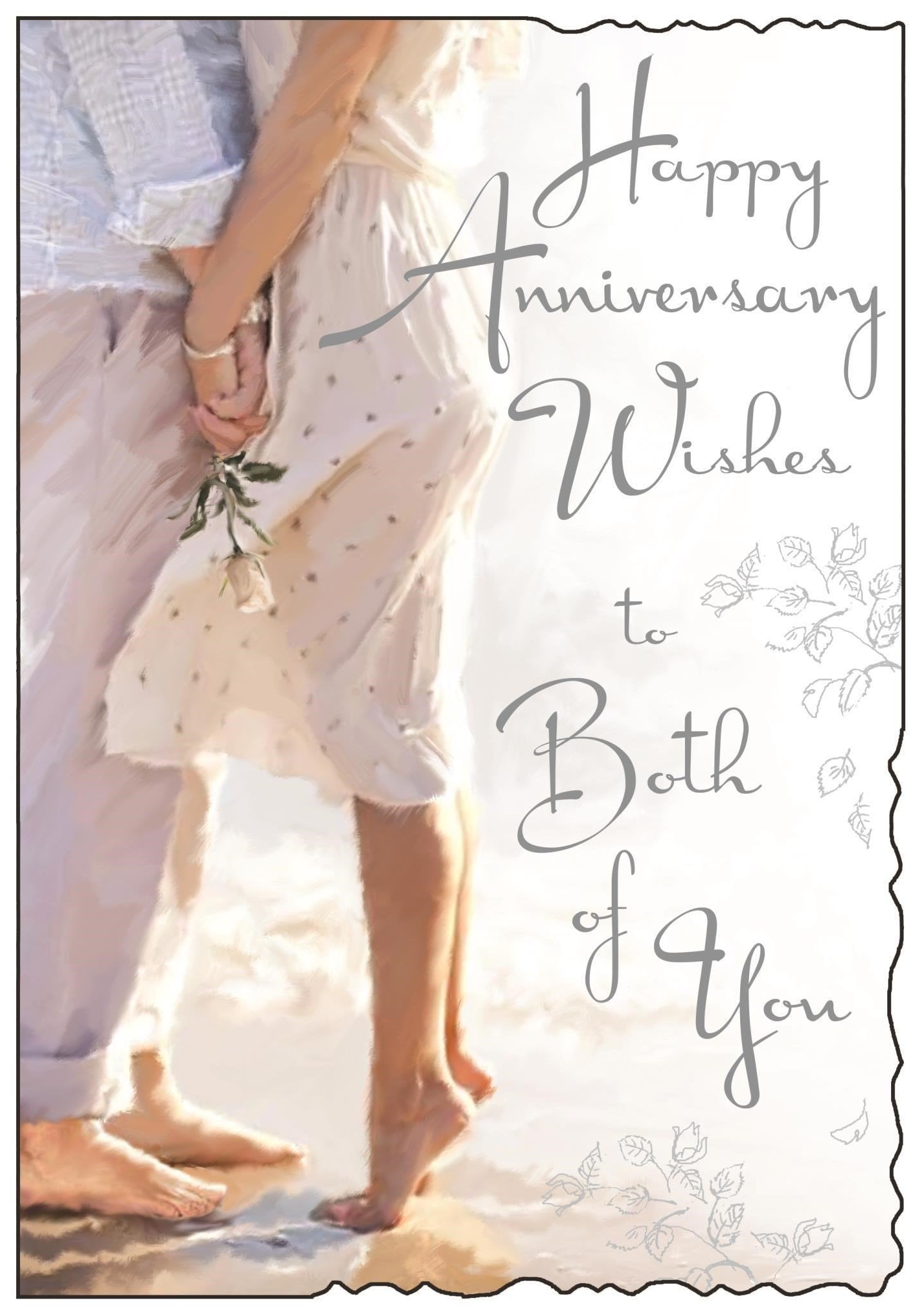 Front of Anniversary Open Beach Greetings Card