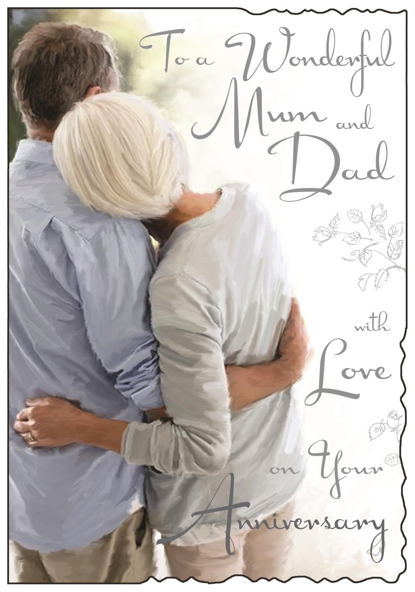Front of Anniversary Mum & Dad Couple Greetings Card