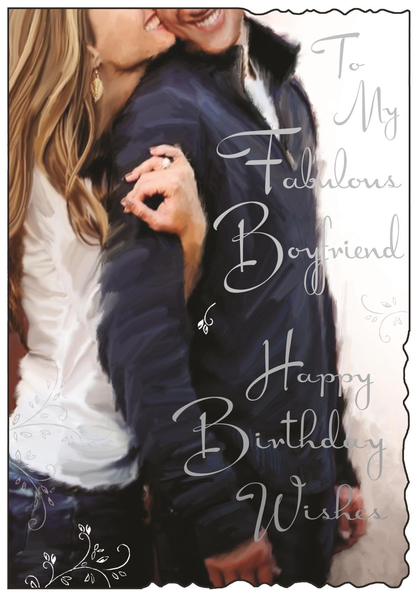 Front of Boyfriend Fabulous Birthday Greetings Card
