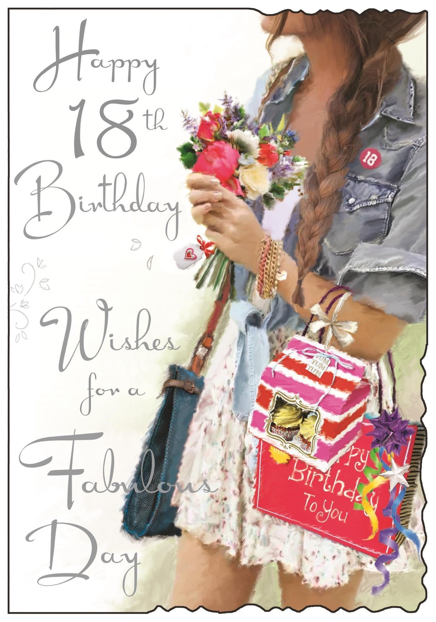 Front of 18th Birthday Denim Jacket Greetings Card