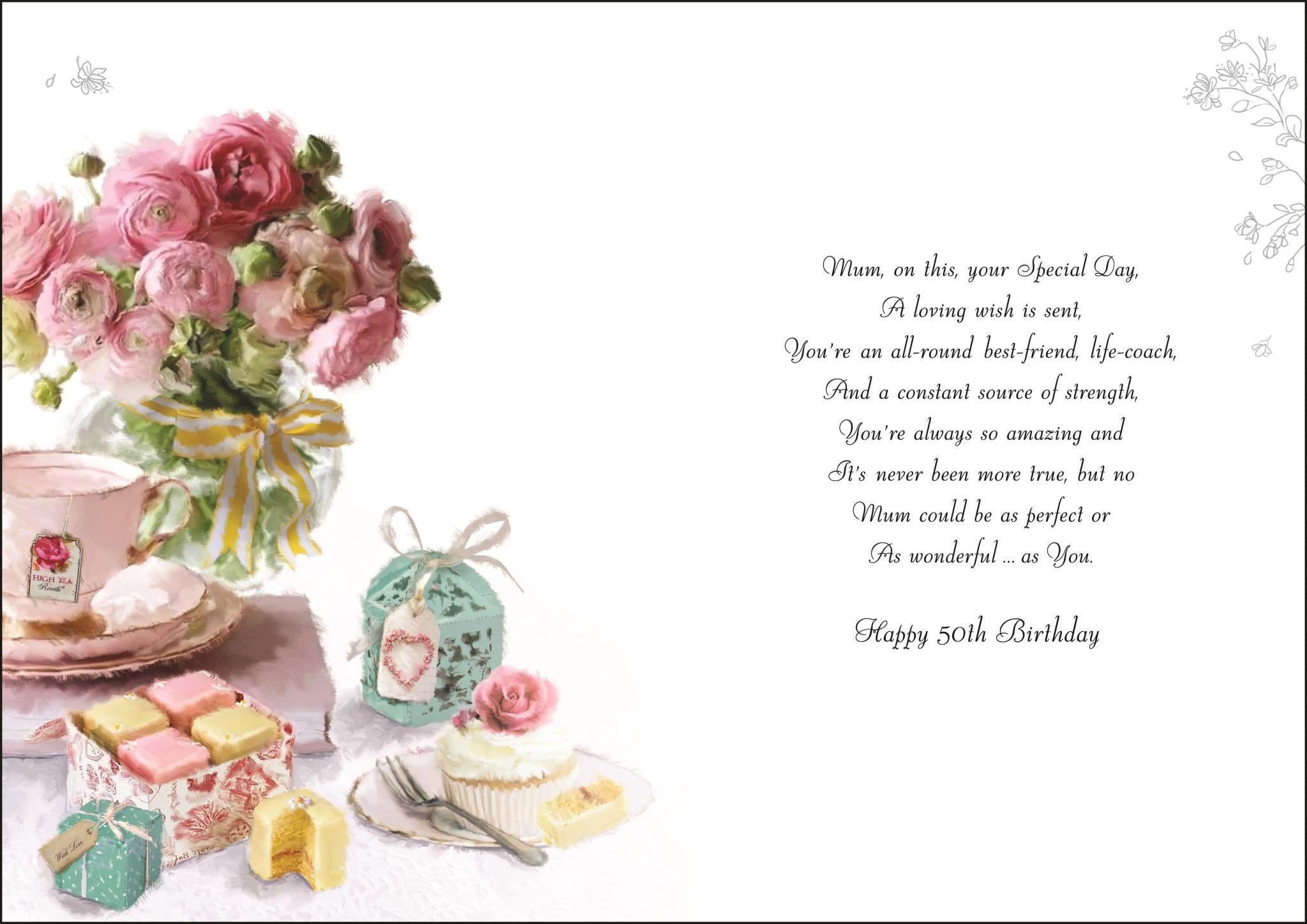 Inside of Mum Birthday 50th Delights Greetings Card