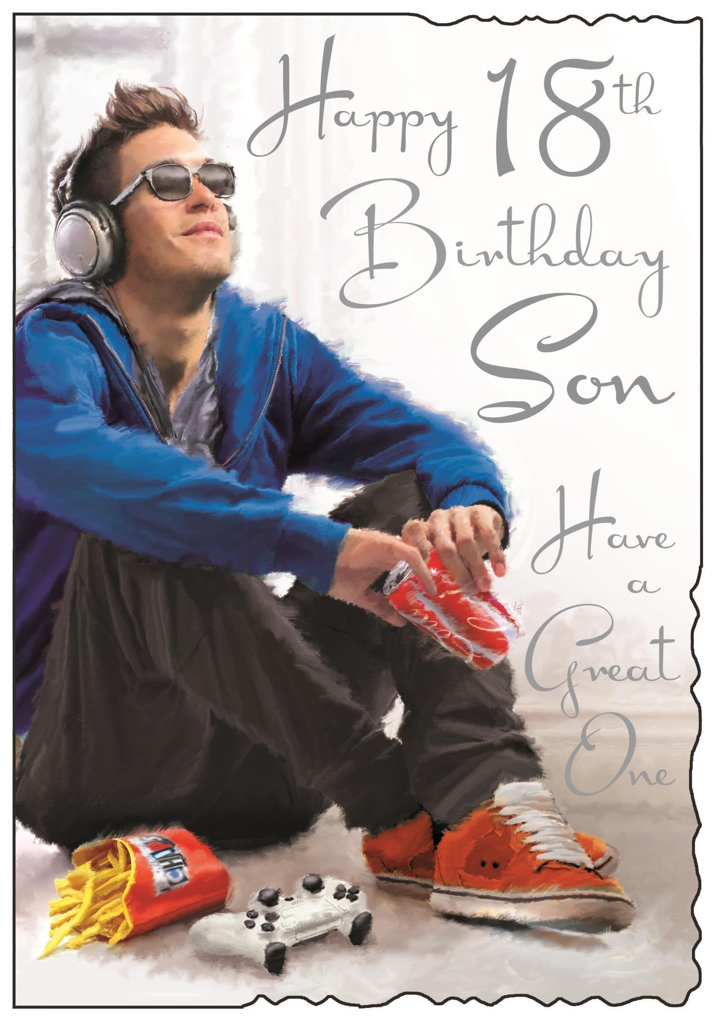 Front of Son 18th Birthday Music Greetings Card