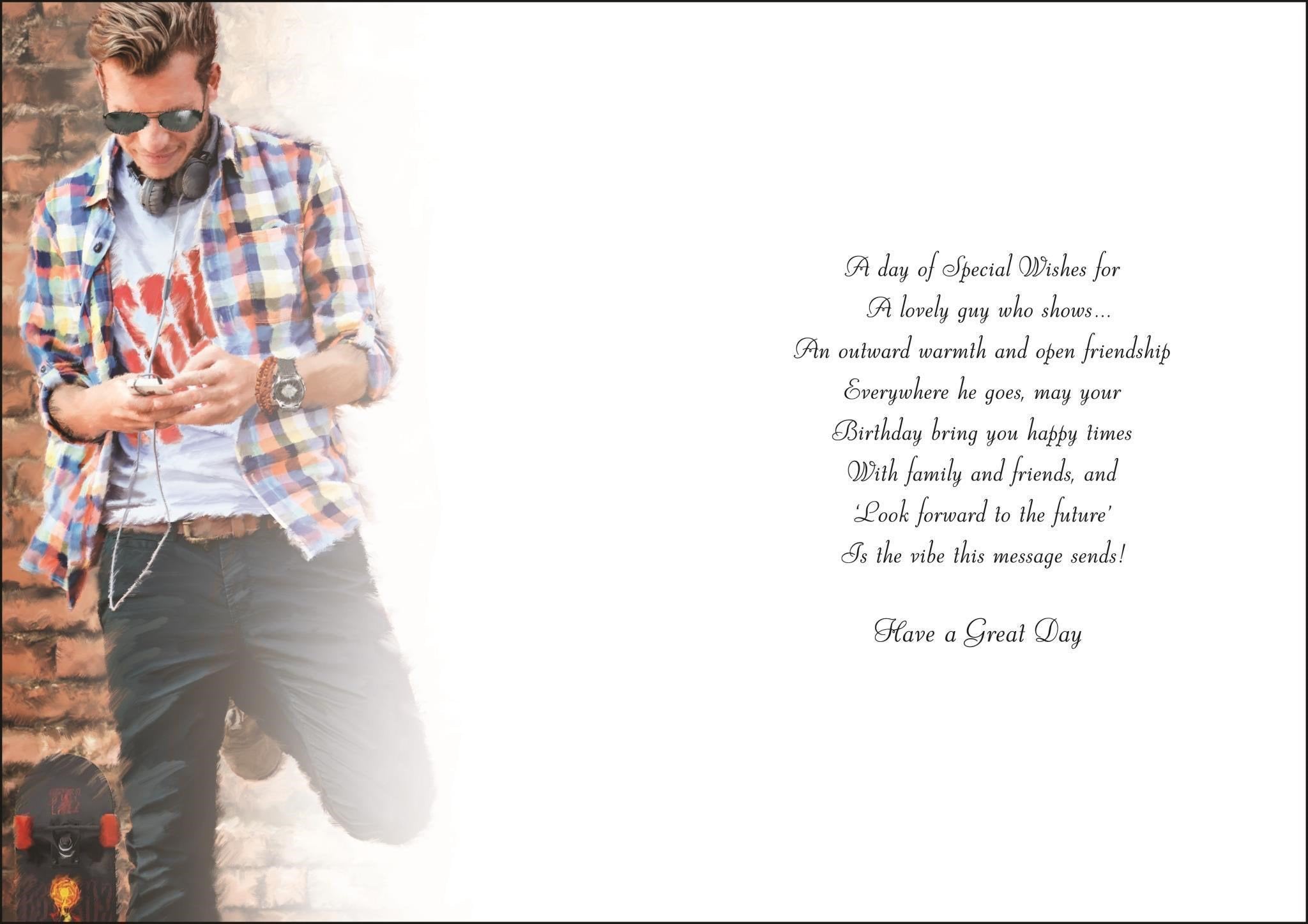 Inside of Nephew 21st Greetings Card
