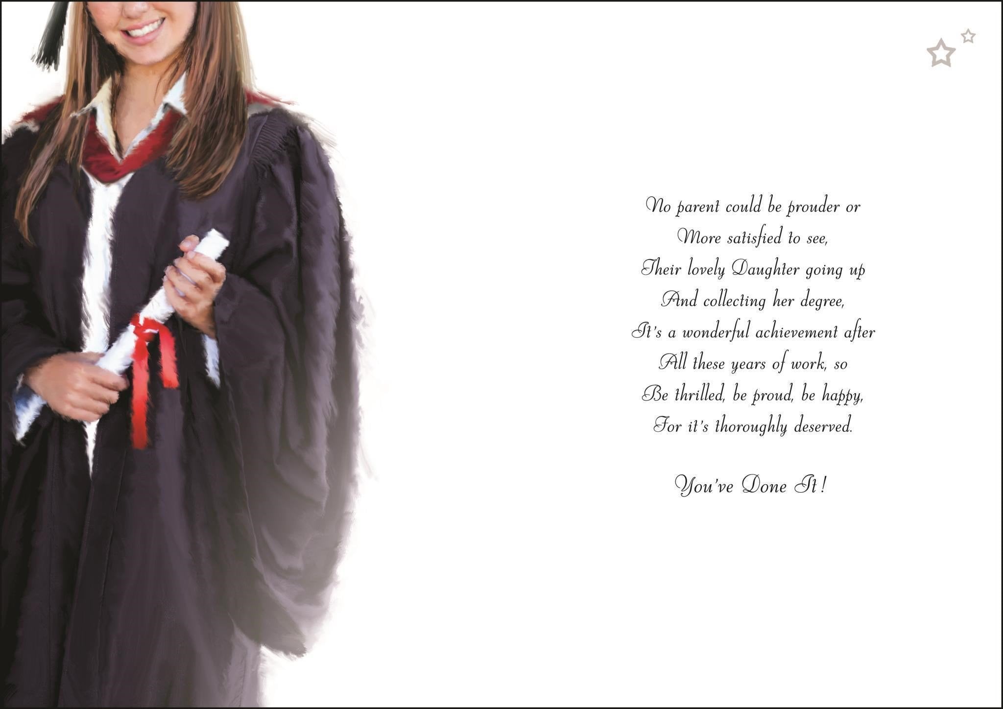 Inside of Graduation of Daughter Greetings Card