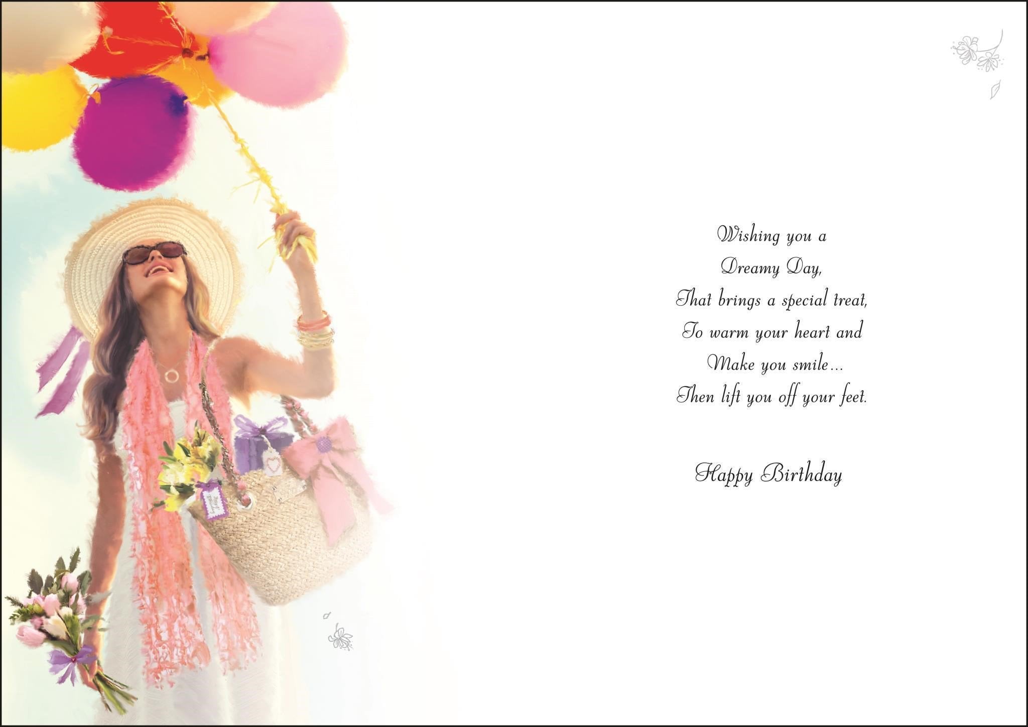 Inside of Special Friend Birthday Balloons Greetings Card