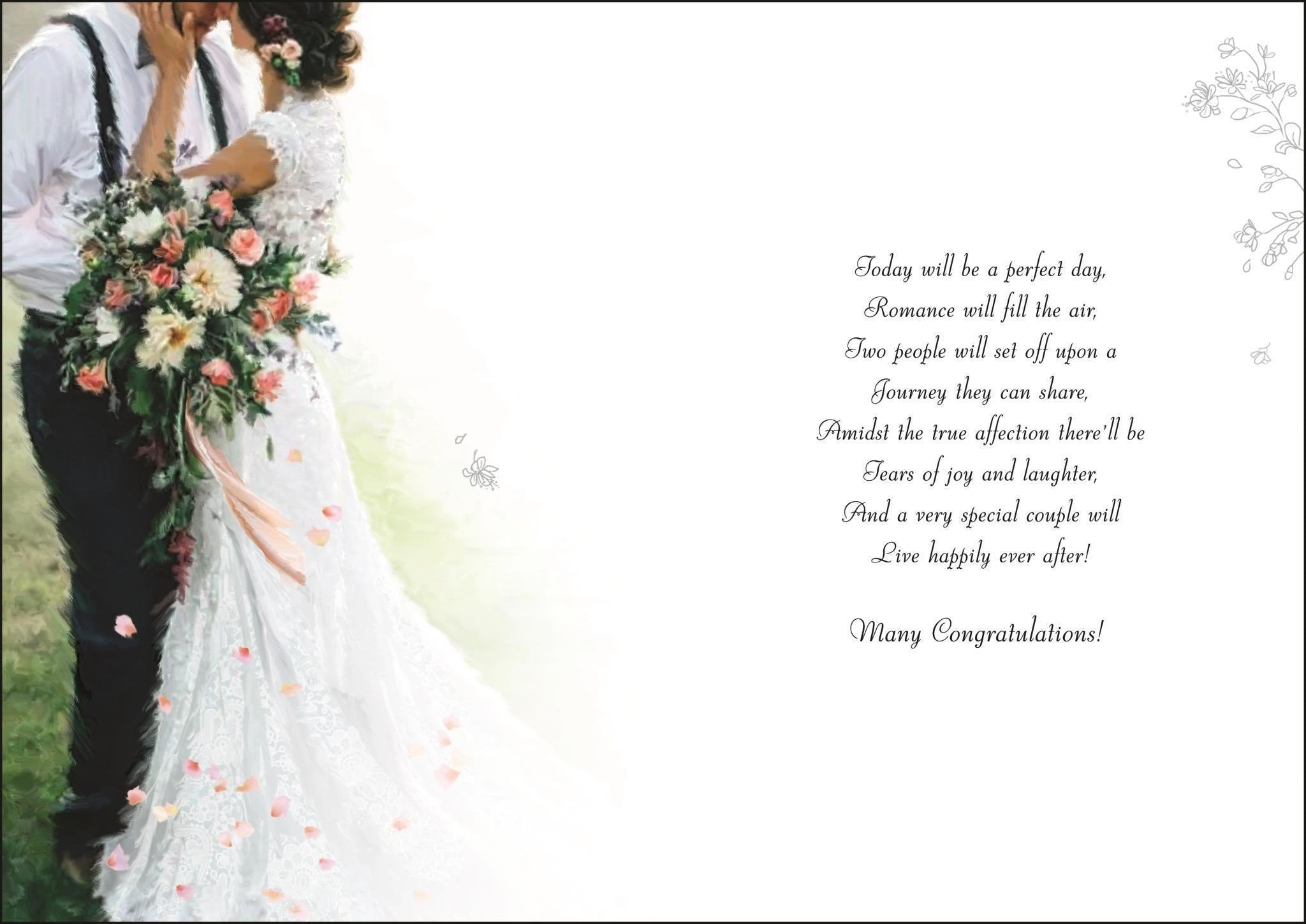 Inside of To The Bride & Groom Braces Greetings Card