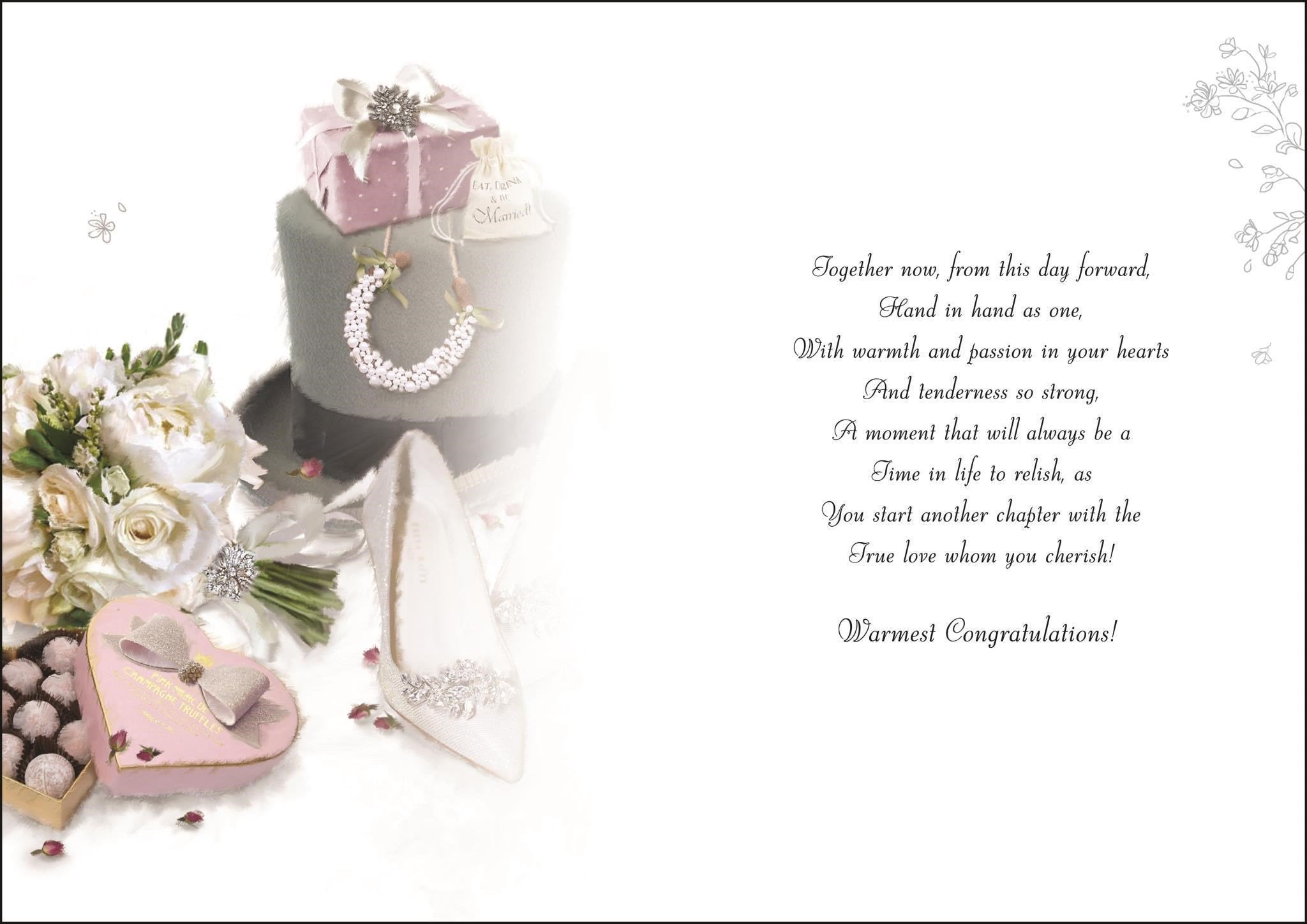 Inside of Special Wishes Top Hat Greetings Card