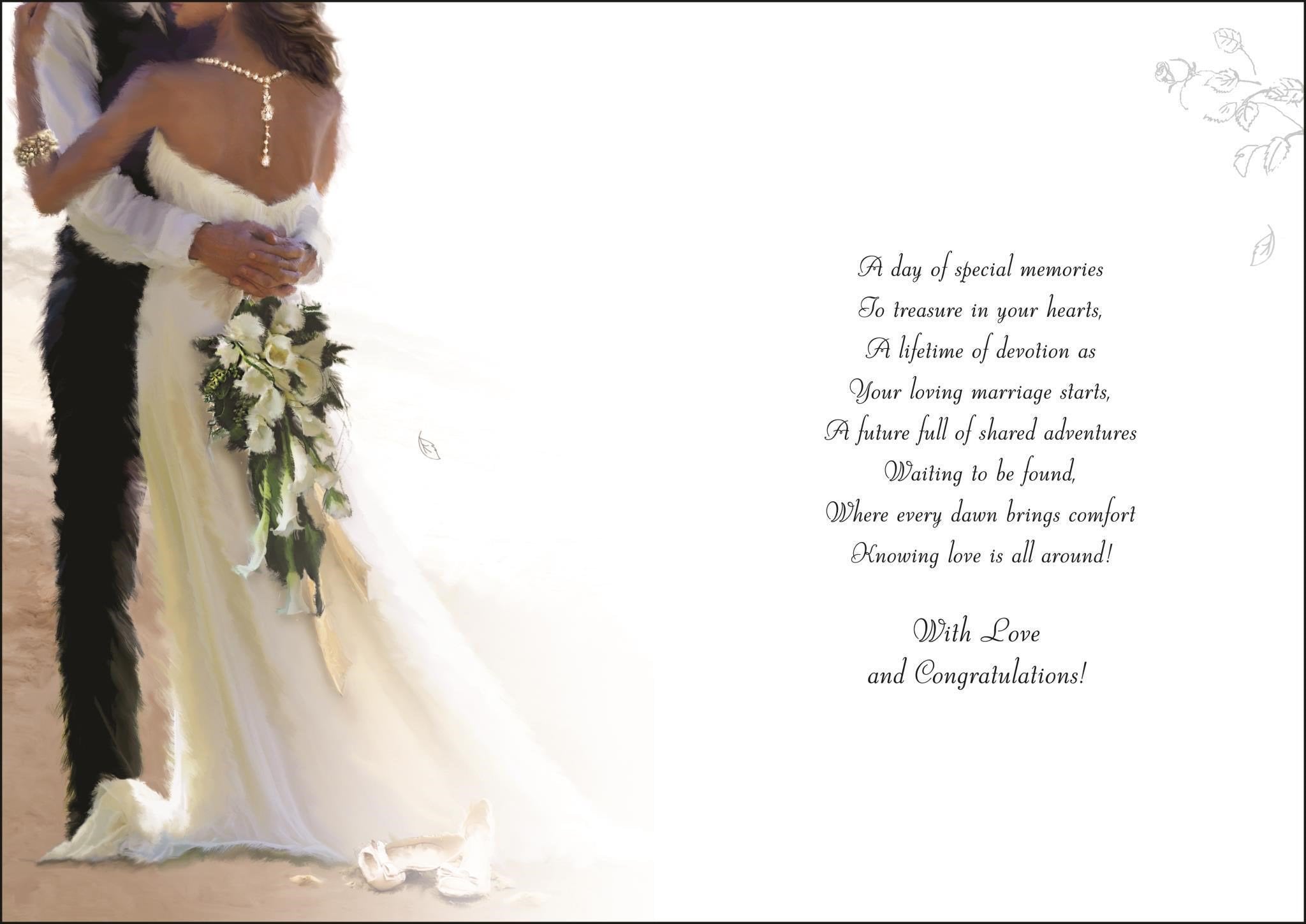 Inside of Wedding Celebration Beach Greetings Card