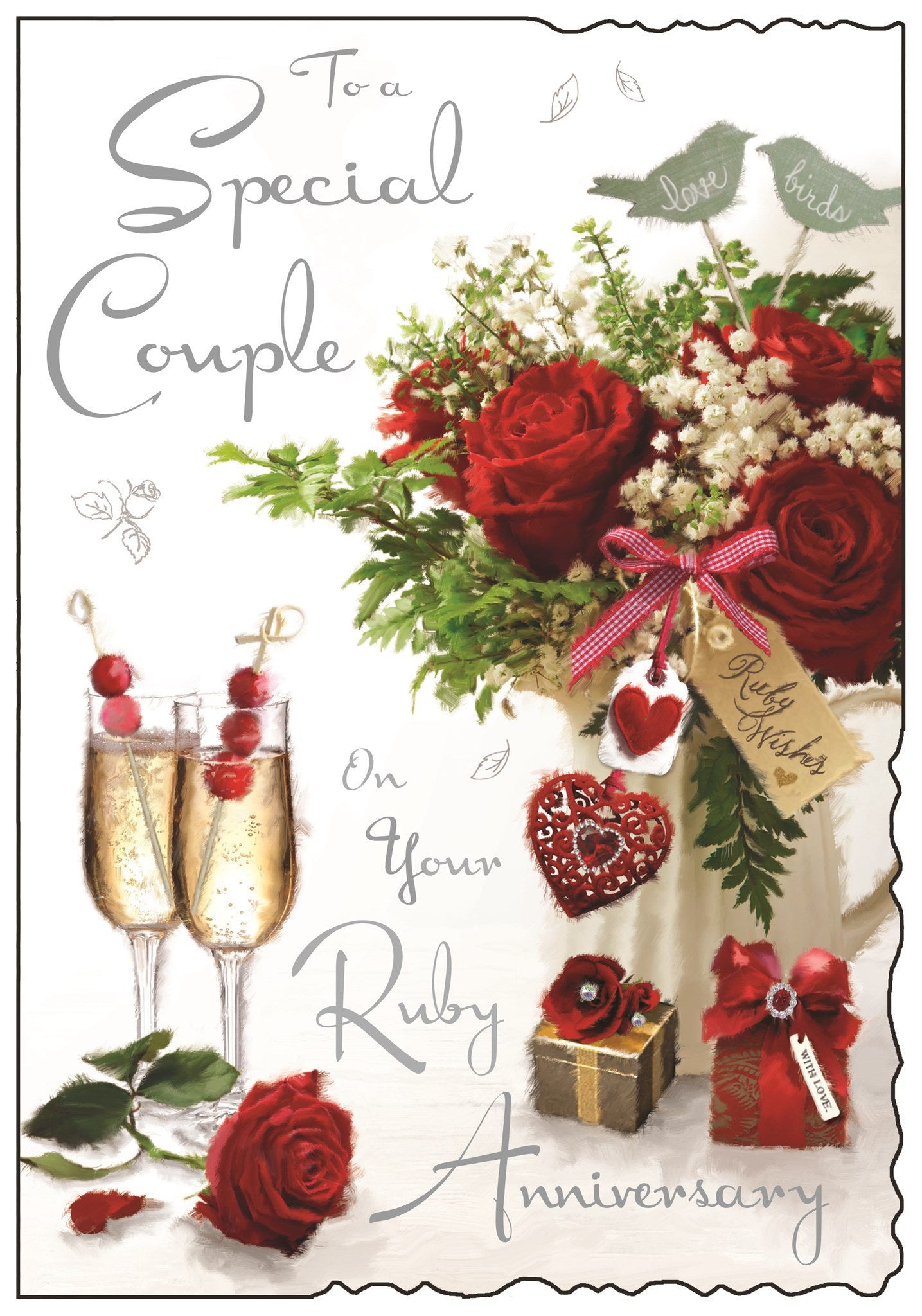 Front of Special Couple Ruby Anniversary Greetings Card