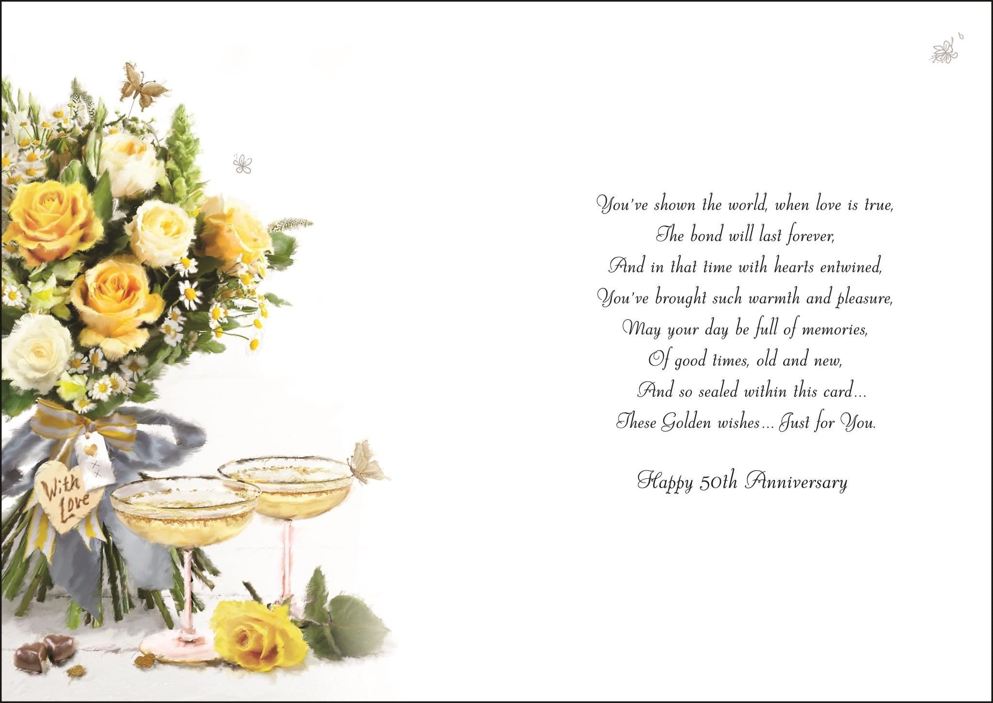Inside of Special Couple Golden Anniversary Greetings Card