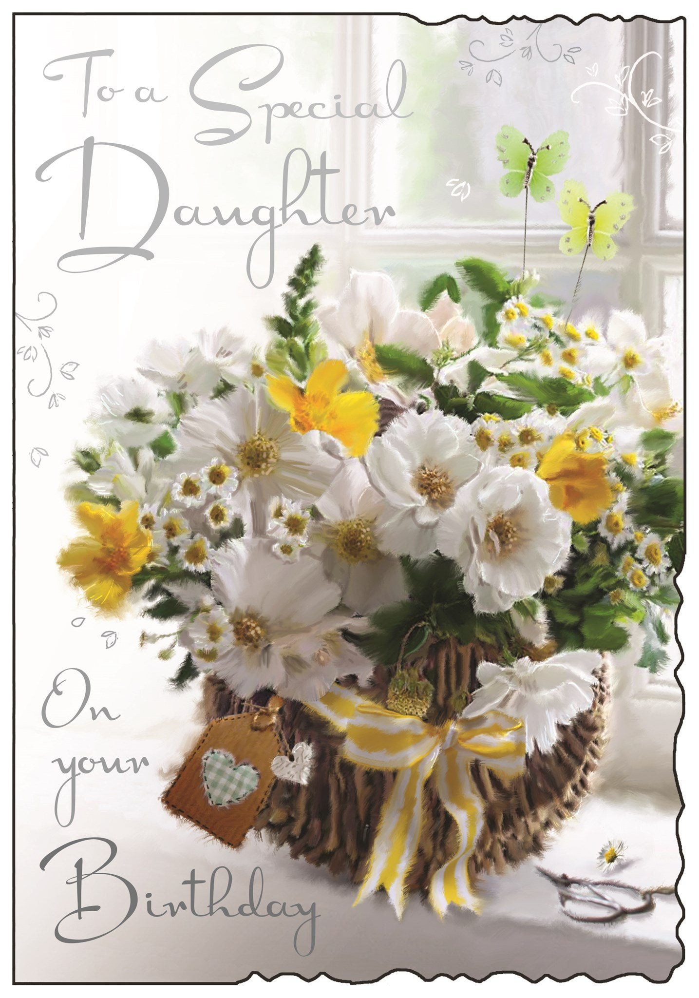 Front of Daughter Basket Birthday Greetings Card