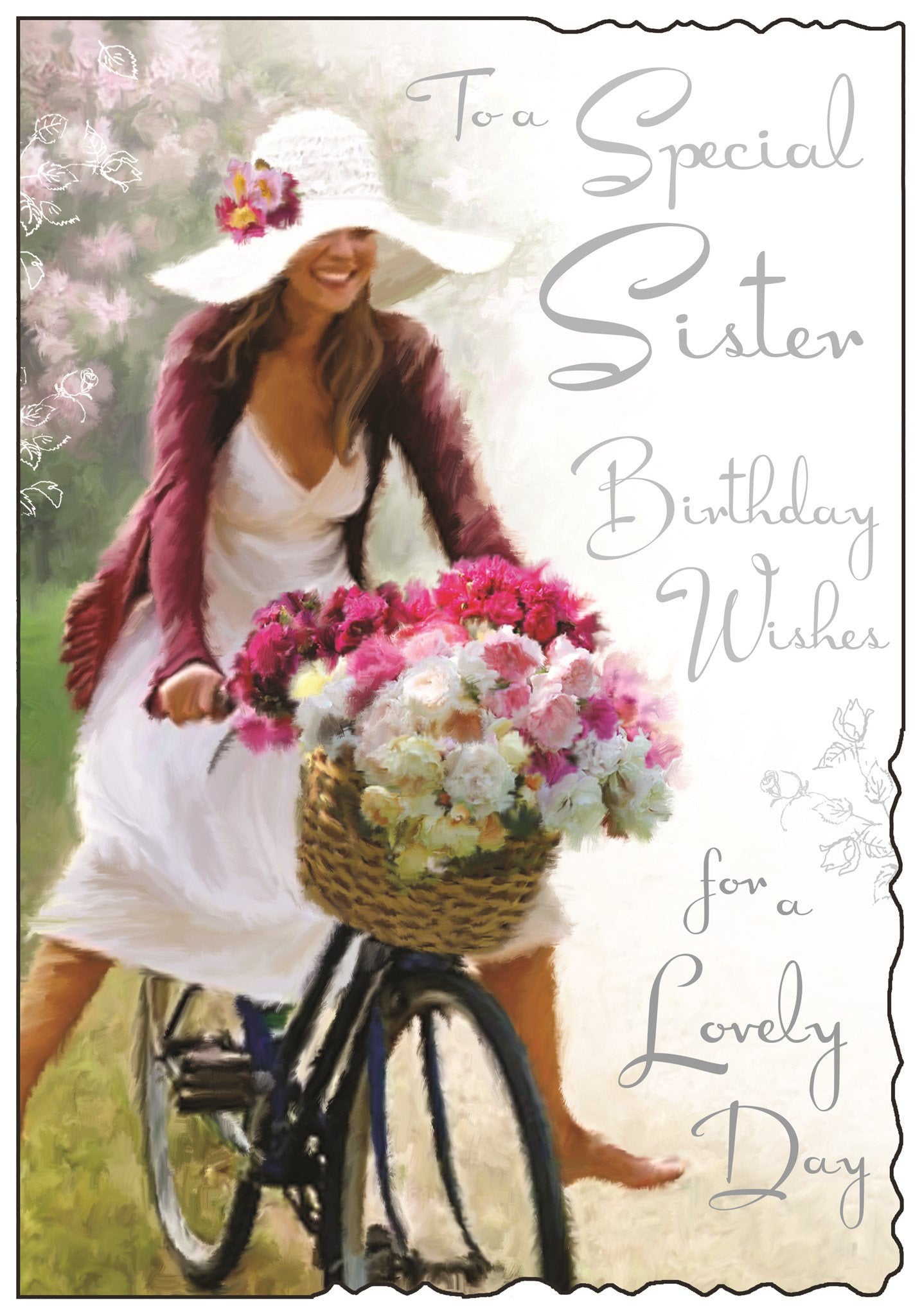 Front of Sister Bike Birthday Greetings Card