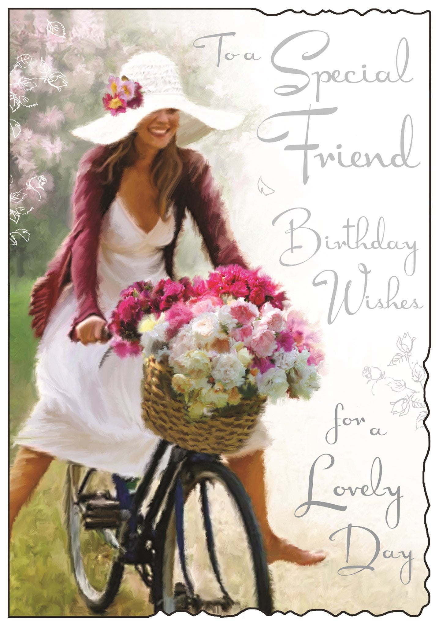 Front of Special Friend Bike Birthday Greetings Card