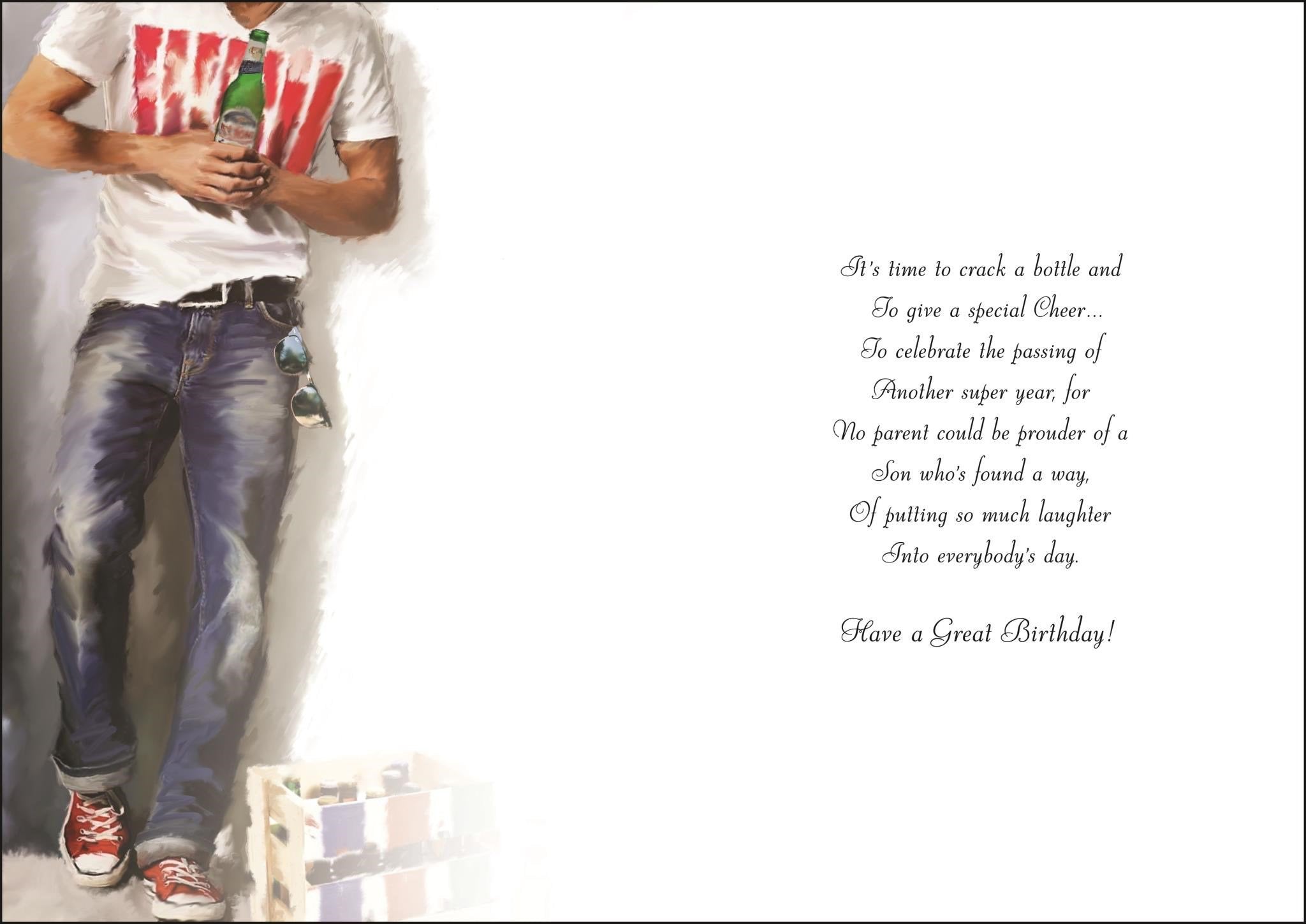 Inside of Son Beer Crate Birthday Greetings Card