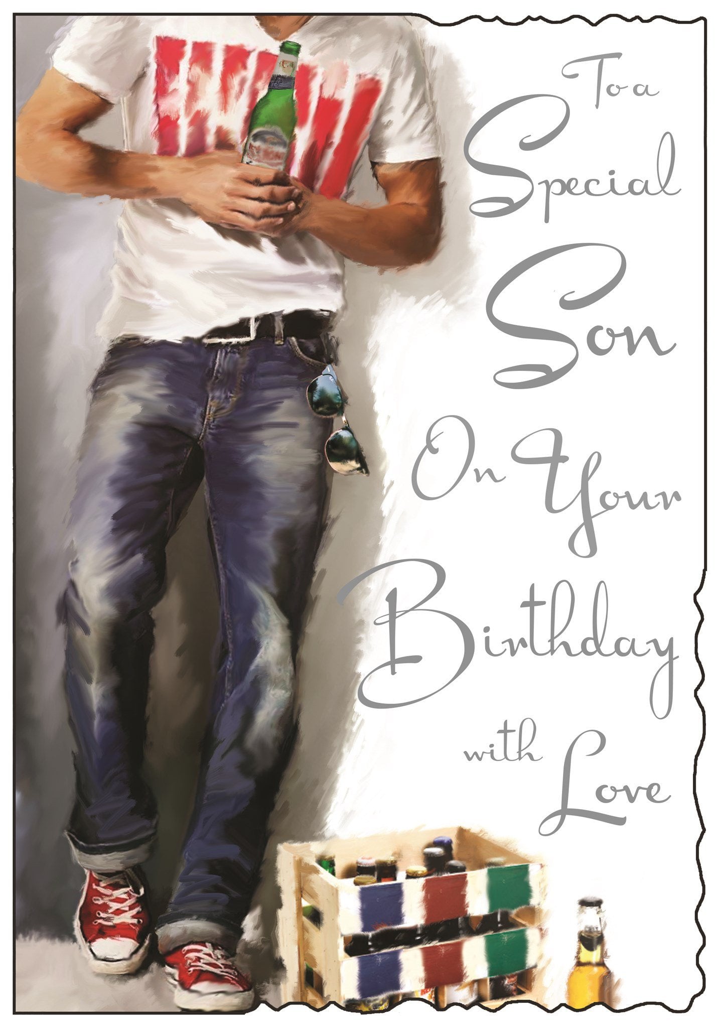 Front of Son Beer Crate Birthday Greetings Card