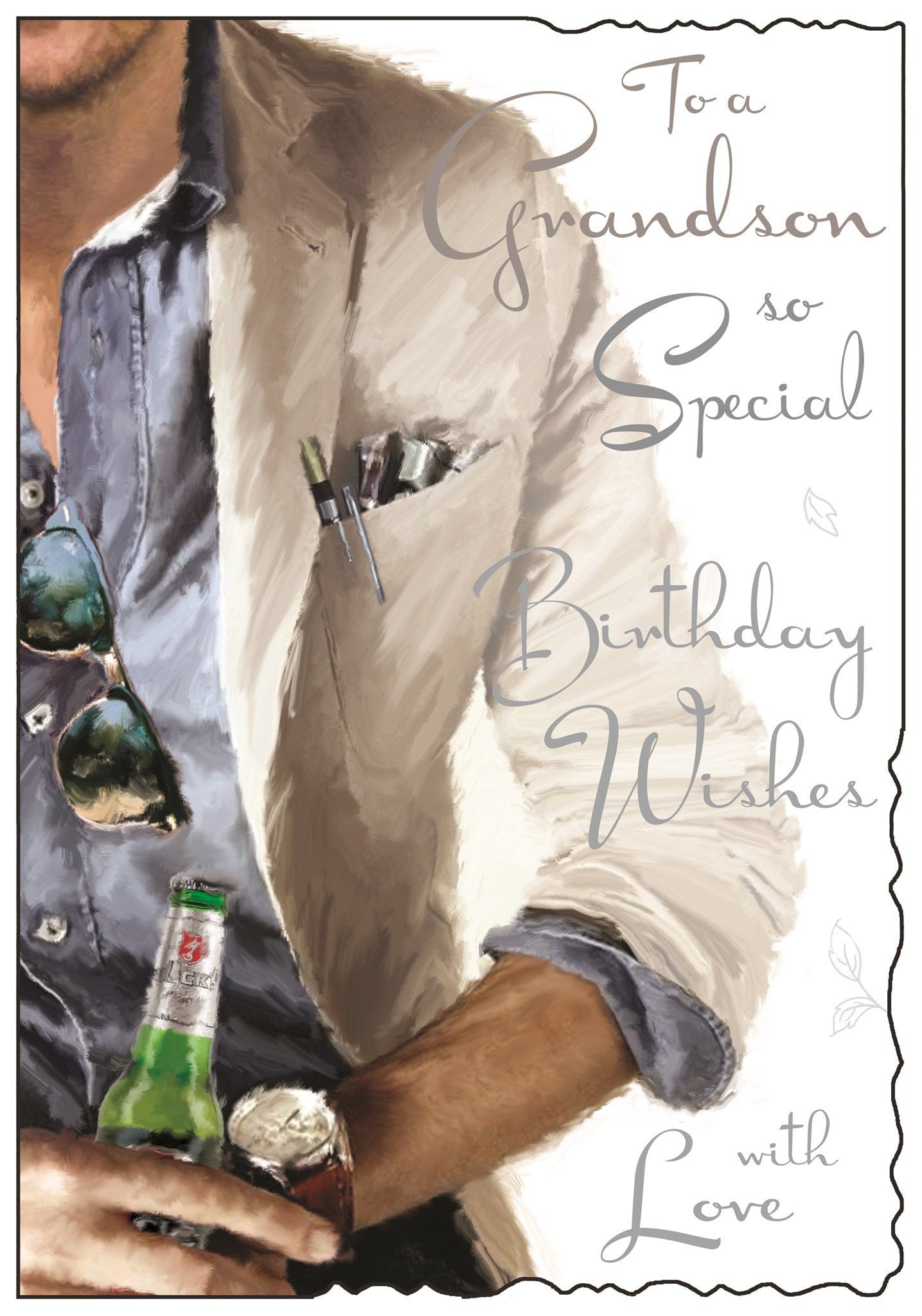 Front of Grandson Jacket Birthday Greetings Card