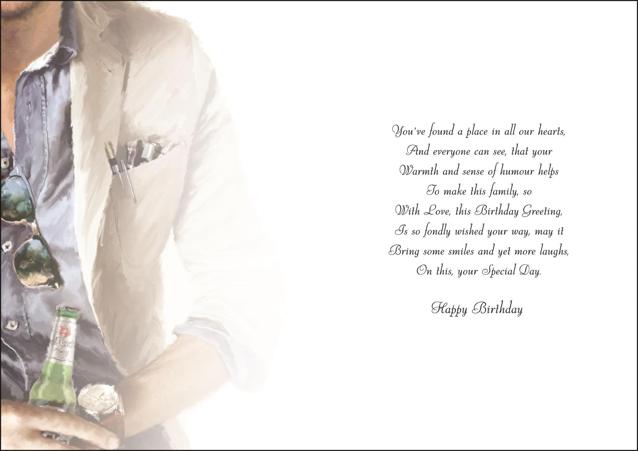 Inside of Son In Law Jacket Birthday Greetings Card