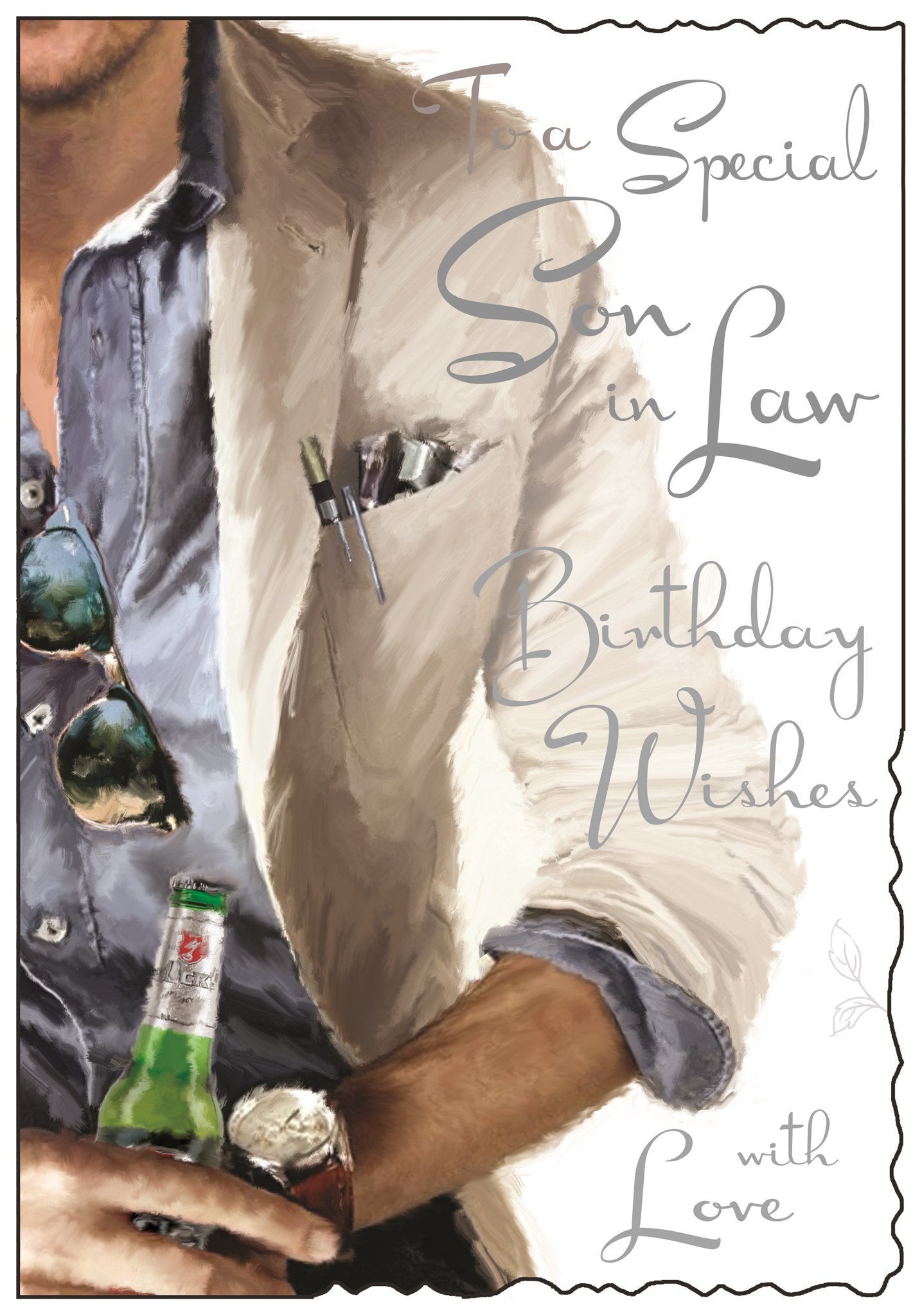 Front of Son In Law Jacket Birthday Greetings Card