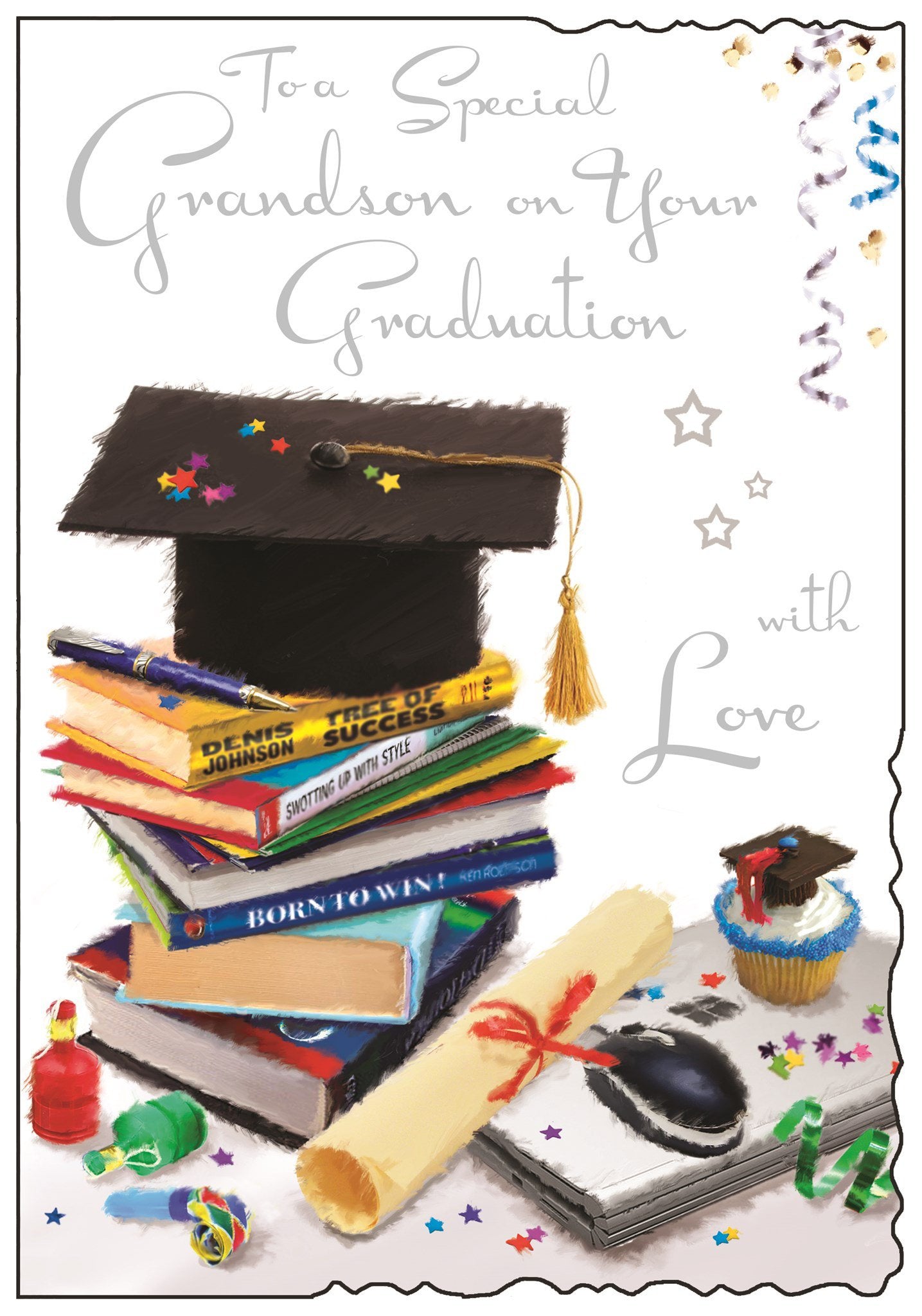 Front of Graduation of Grandson Hat Greetings Card
