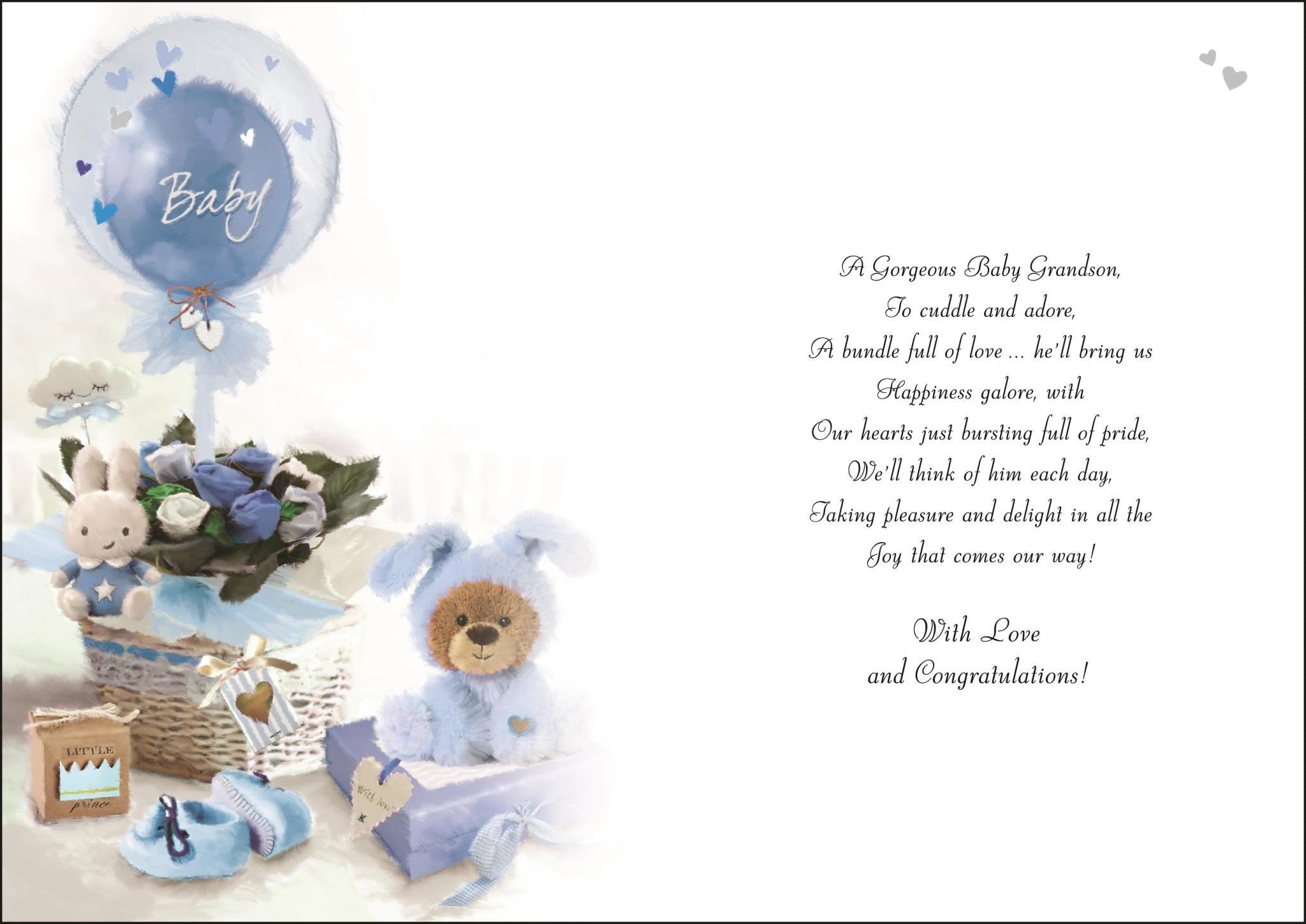 Inside of Thank You for a Grandson Greetings Card