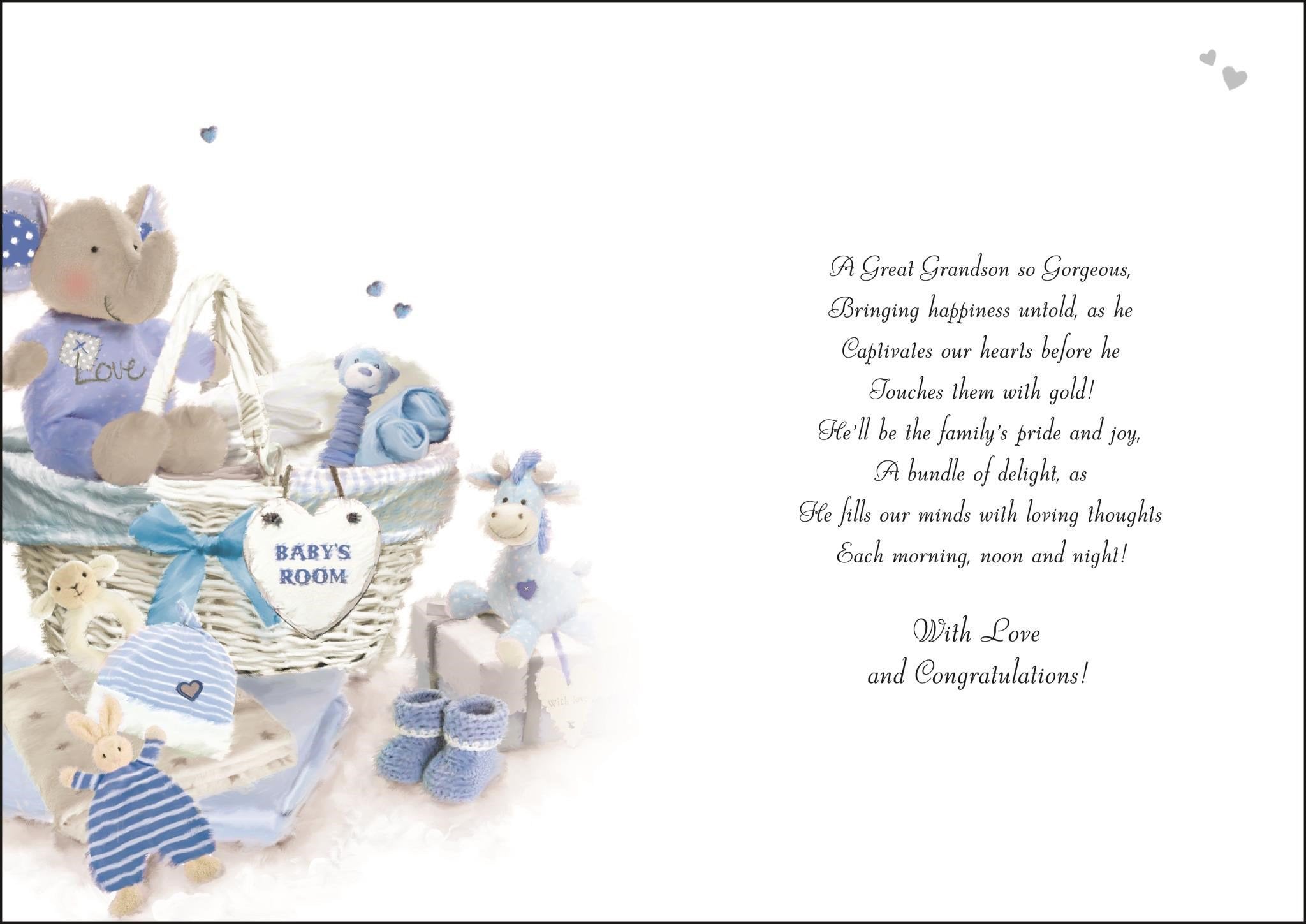 Inside of Thank You for a Great Grandson Greetings Card