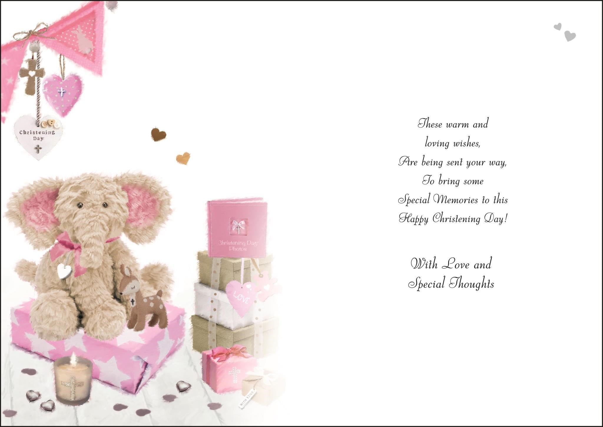 Inside of Christening Niece Greetings Card