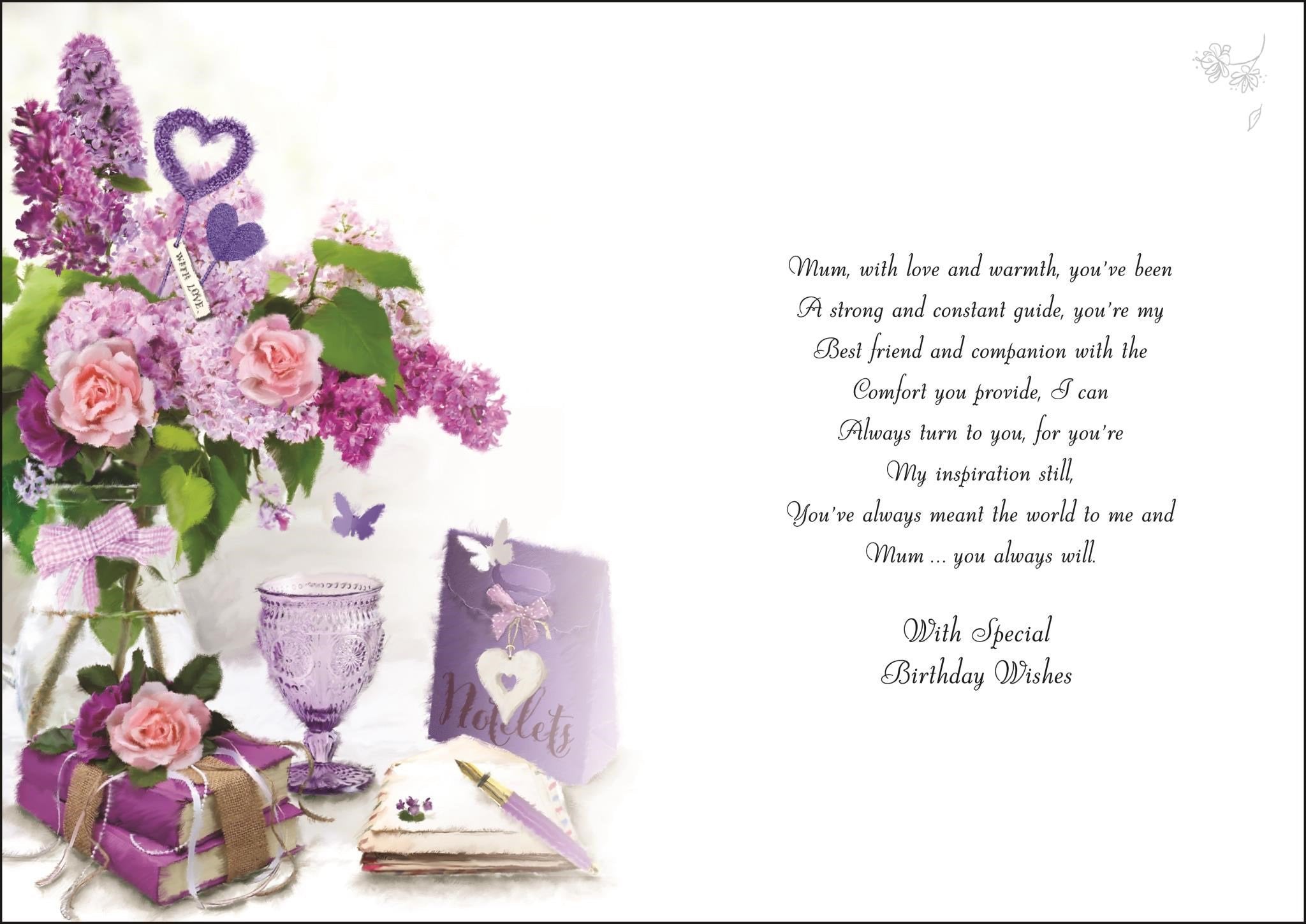 Inside of Mum Notelets Birthday Greetings Card