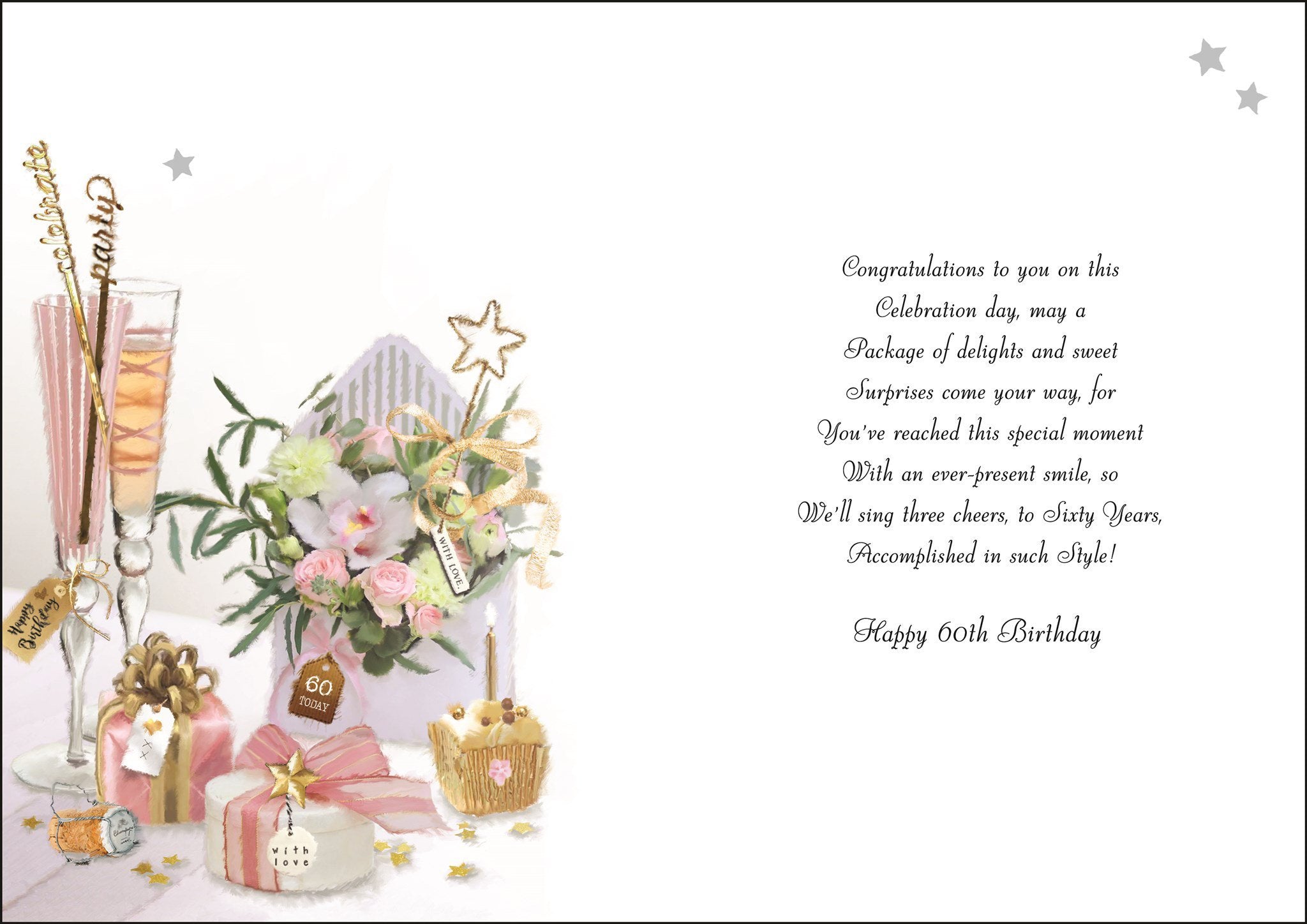 Inside of 60th Birthday Envelope Birthday Greetings Card