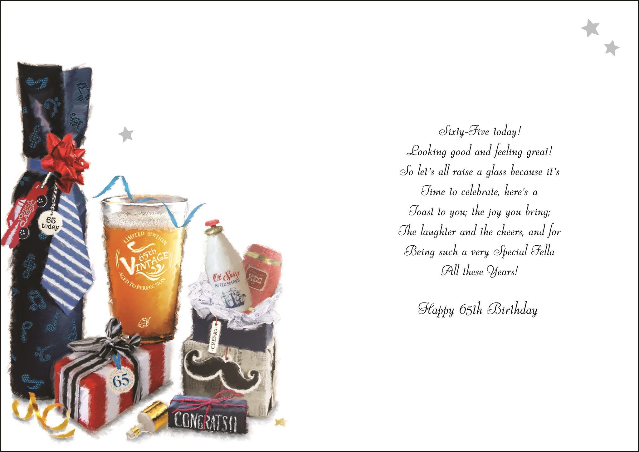 Inside of 65th Birthday Old Spicy Birthday Greetings Card
