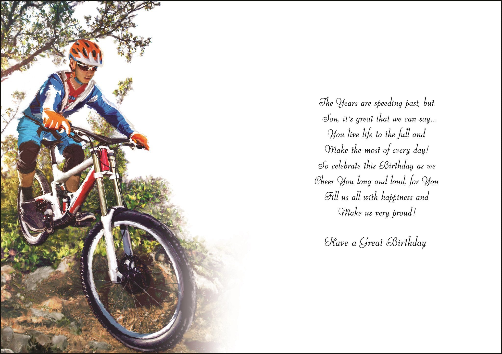 Inside of Son Bike Birthday Greetings Card