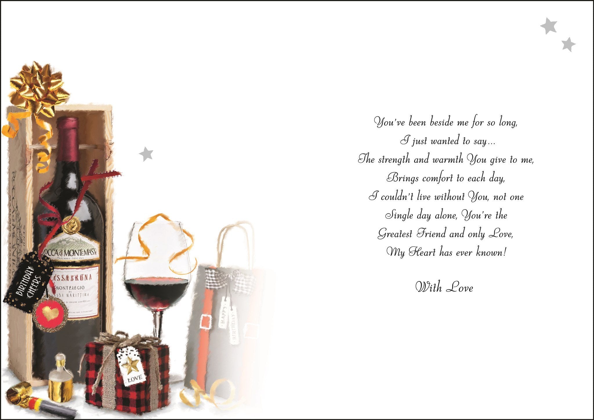 Inside of Husband Braces Bag Birthday Greetings Card