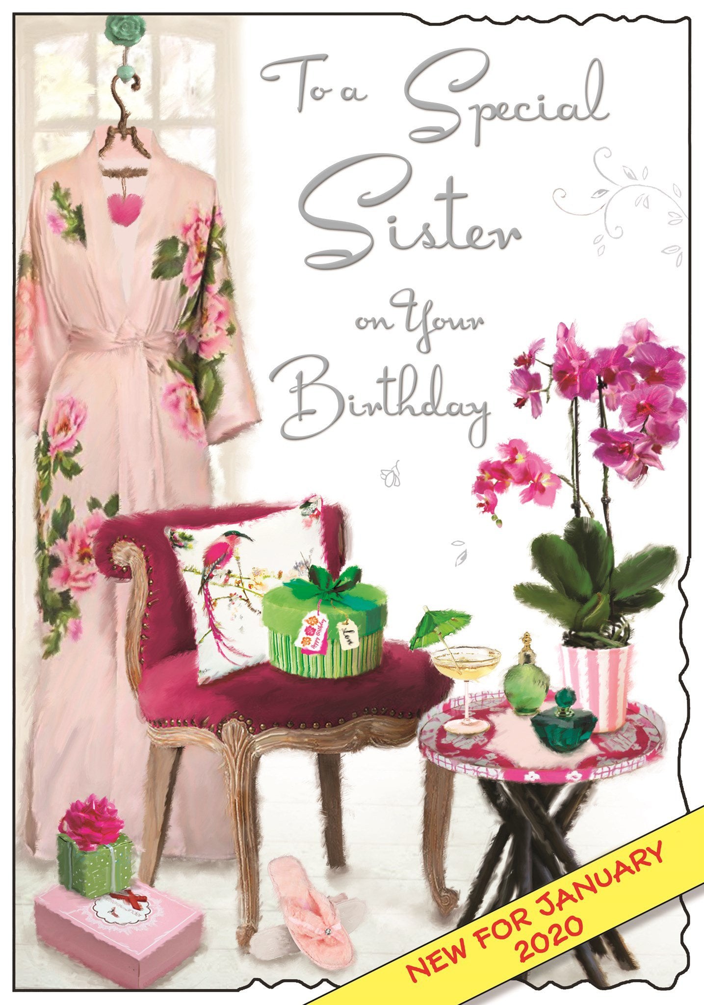 Front of Sister Kimono Birthday Greetings Card