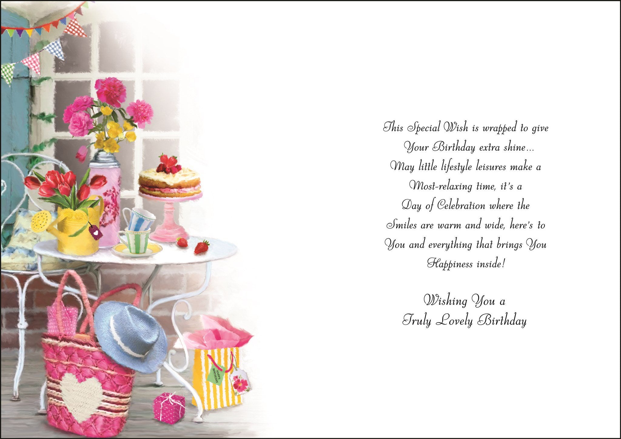 Inside of Daughter in Law Tea Party Birthday Greetings Card